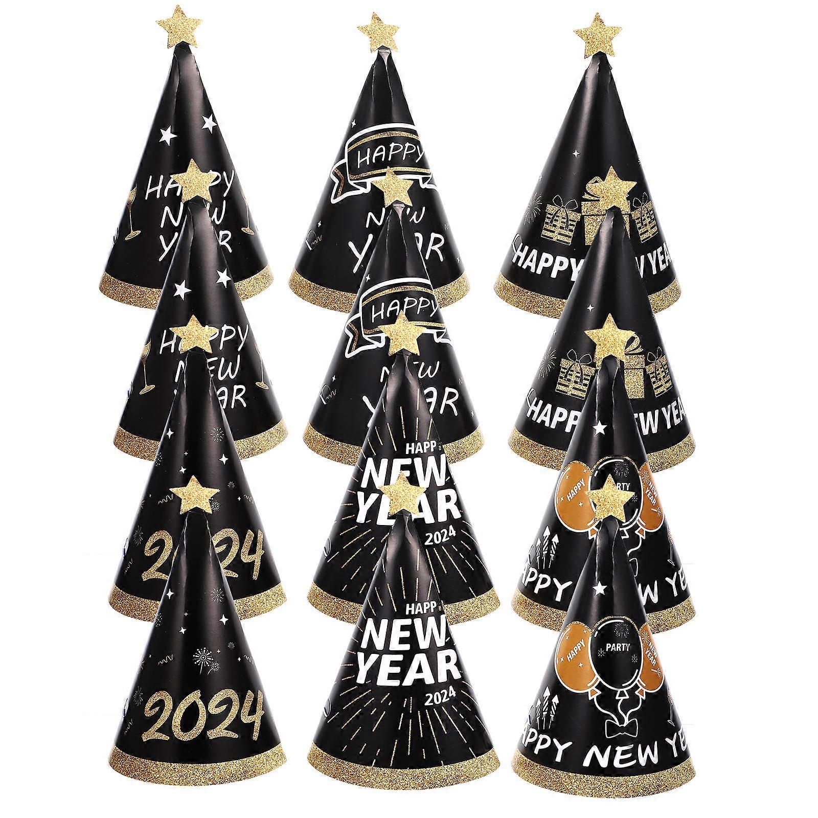 New Year Party Paper Hats Cone Hats for Party 60Pcs Assorted Colors