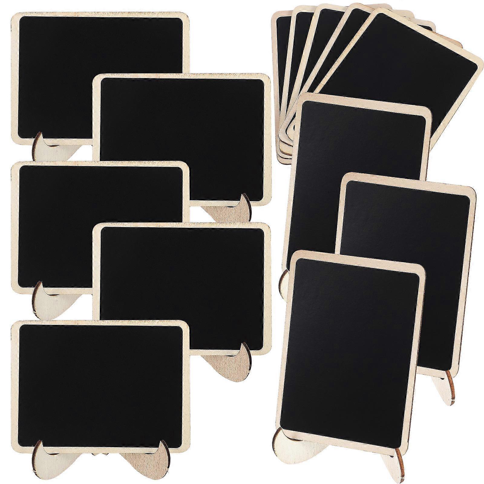Mini Chalkboard Signs for Food Black Wood PVC for Writing Use 75Pcs