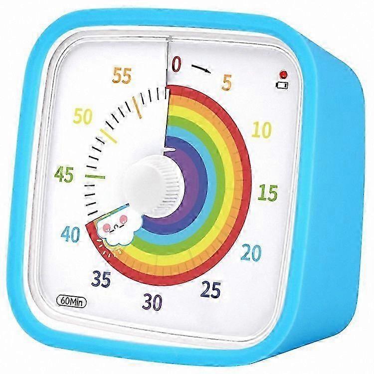 60-Minute Visual Countdown Timer with Protective Case and Rainbow Disk for Kids & Adults