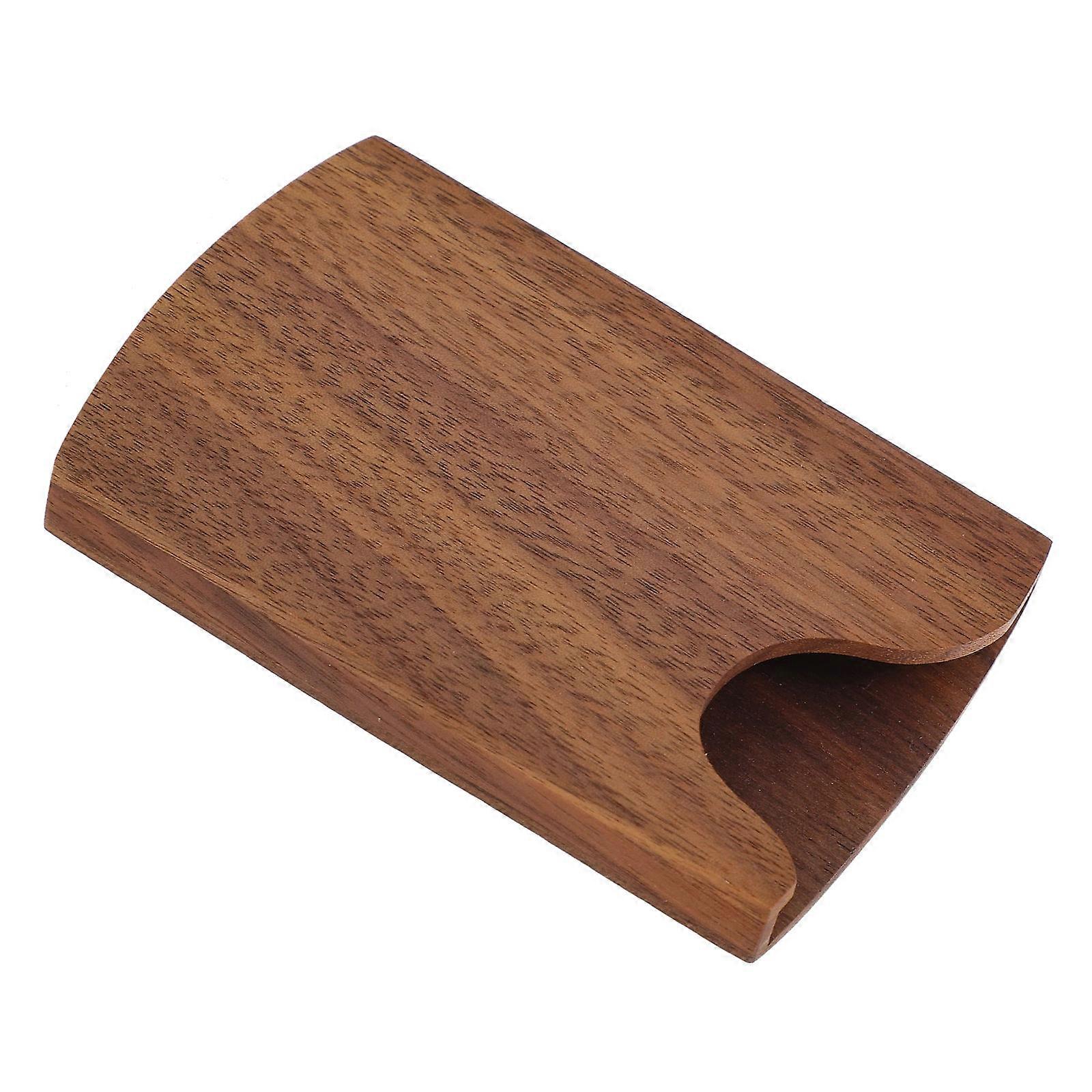 Wood Business Card Holder Case for Storage 4Pcs Lightweight Brown Protector