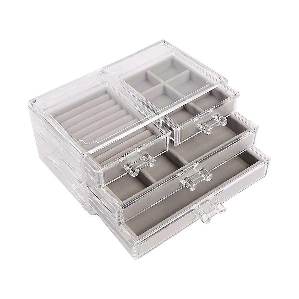 Desktop Storage Case For Jewelry And Cosmetic Items Featuring Compact Size Of 24X13.5cm In Transparent Style For Efficient Organization 2 Pcs