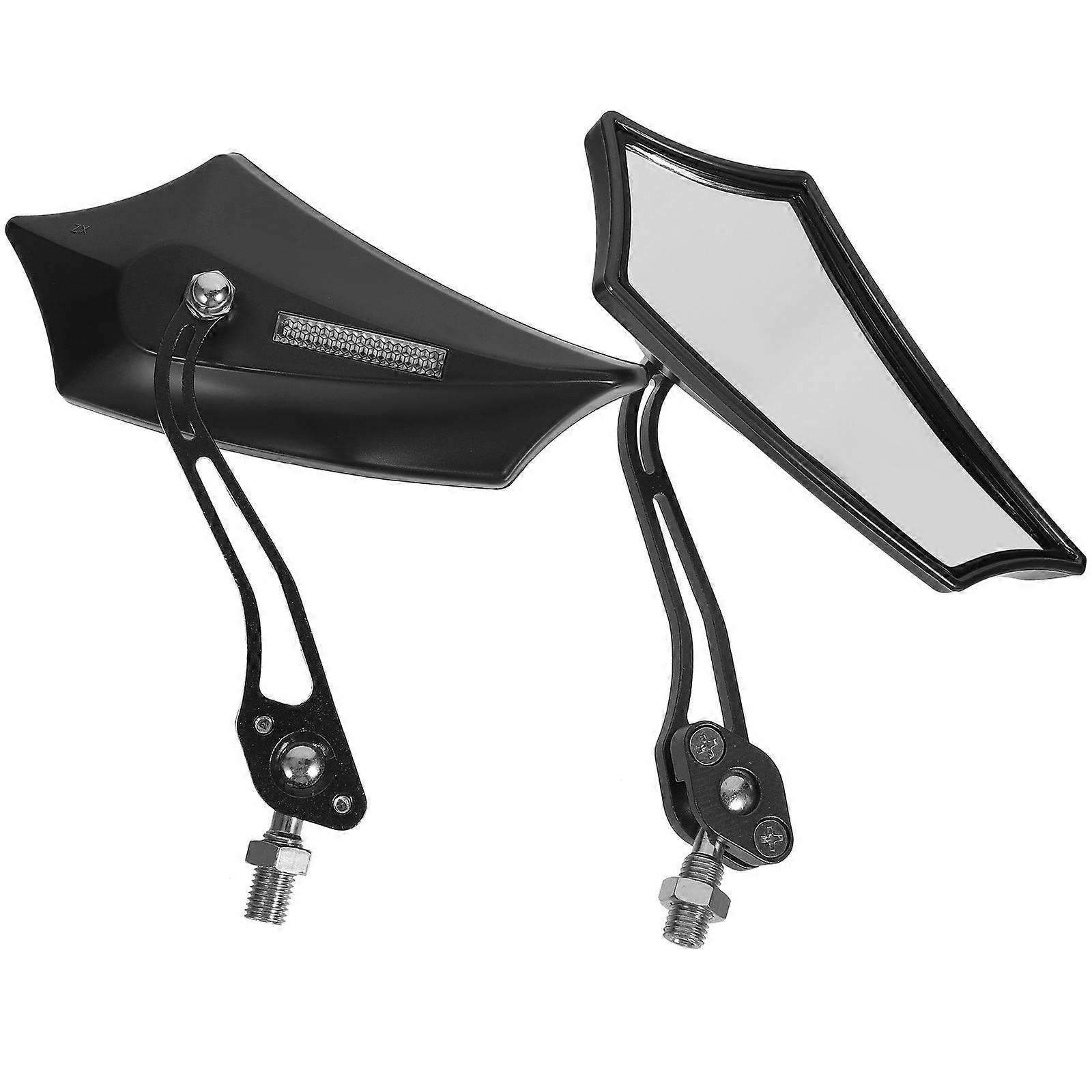 Motorbike Mirror Set Rearview Mirrors For Motorcycles Adjustable Angle 360 Degrees Rotation Black 1 Set
