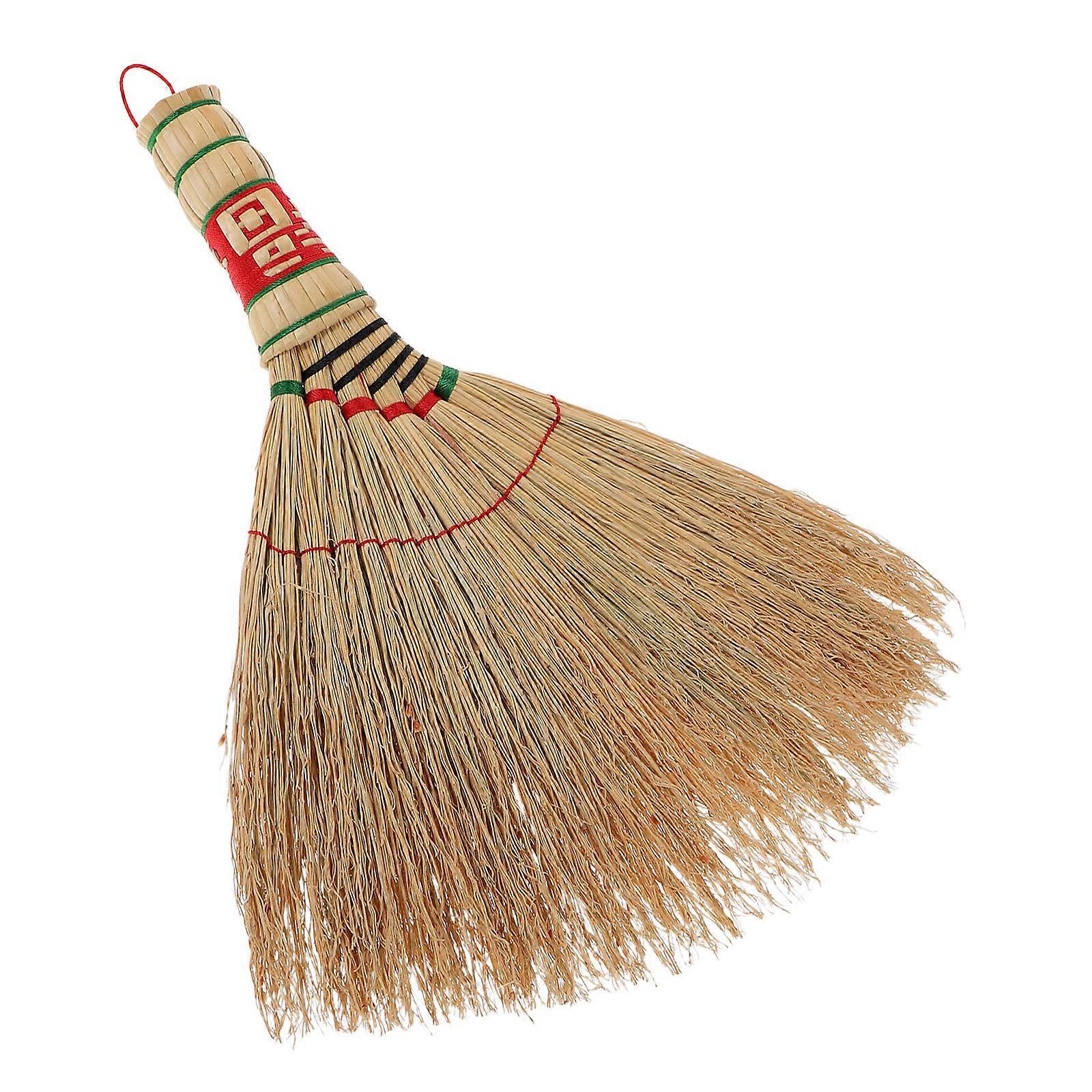 Small Straw Desk Cleaning Broom 2Pcs Handheld Sweeping Brush for Table