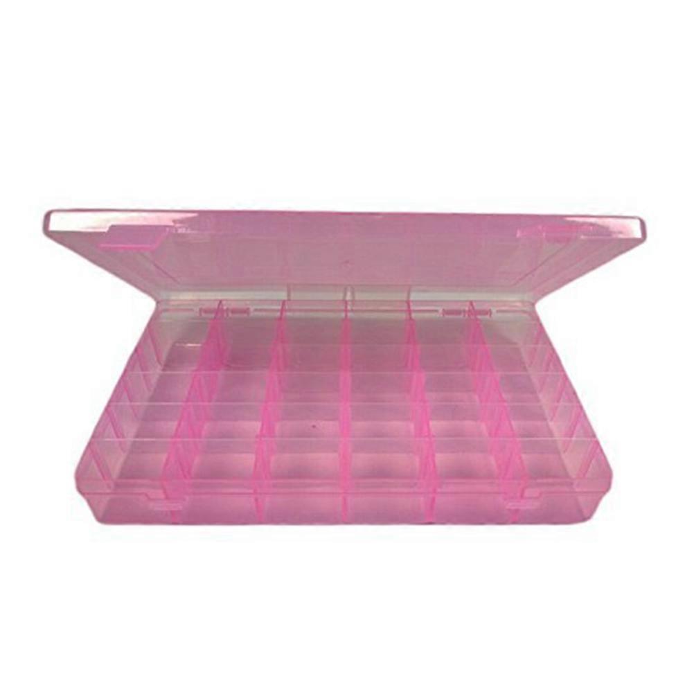 Jewelry Storage Box Clear Plastic for Organizing 3Pcs Pink Grid Container