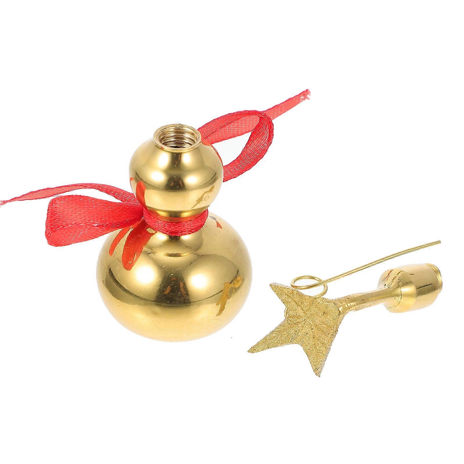 Copper Gourd Adornment for Wealth Luck 4Pcs Collectible Gourd Craft