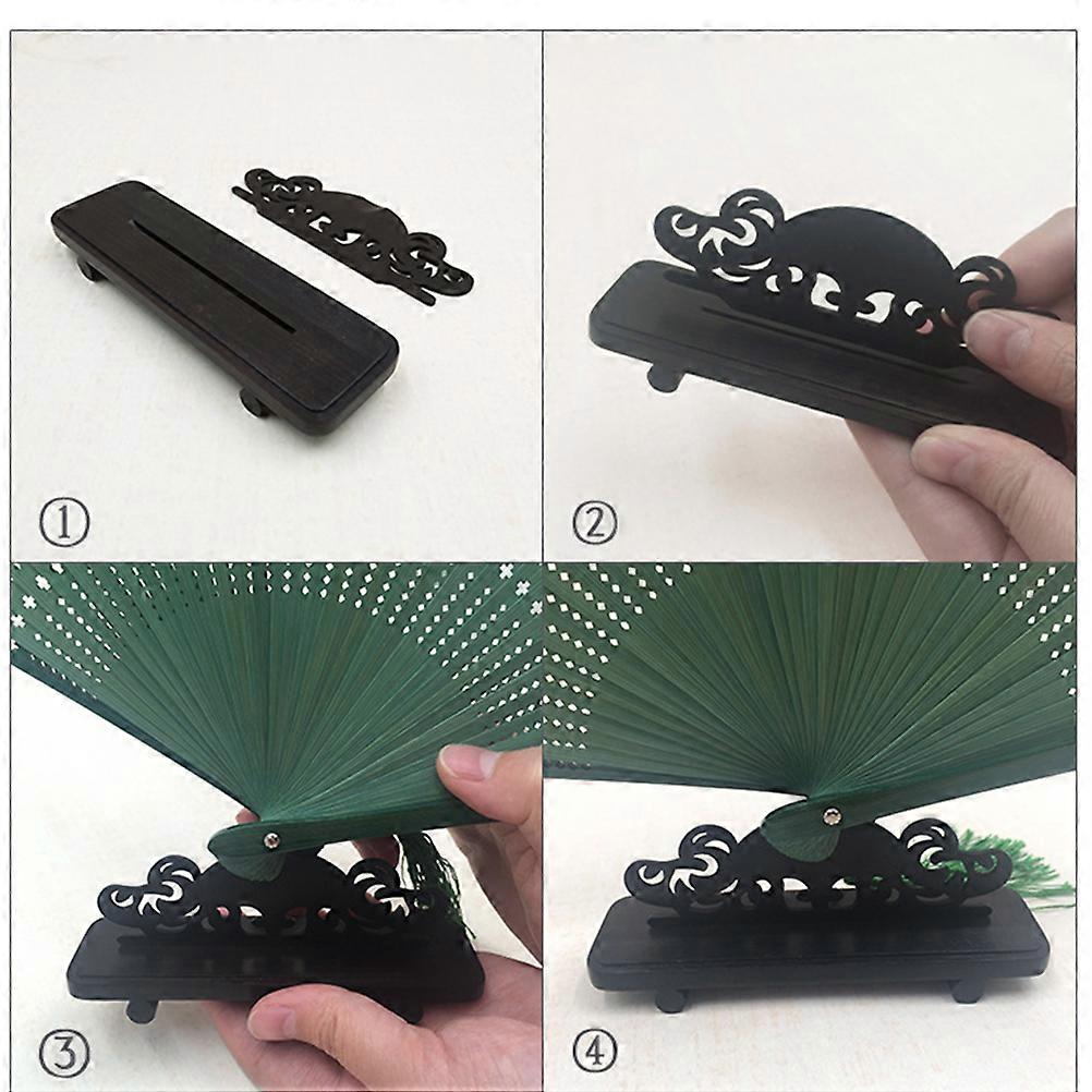 Vintage Classic Stand For Hand Folding Fan Display Handmade Wooden Round Shape Ideal For Birthday Party Exhibition Activities 1Pack