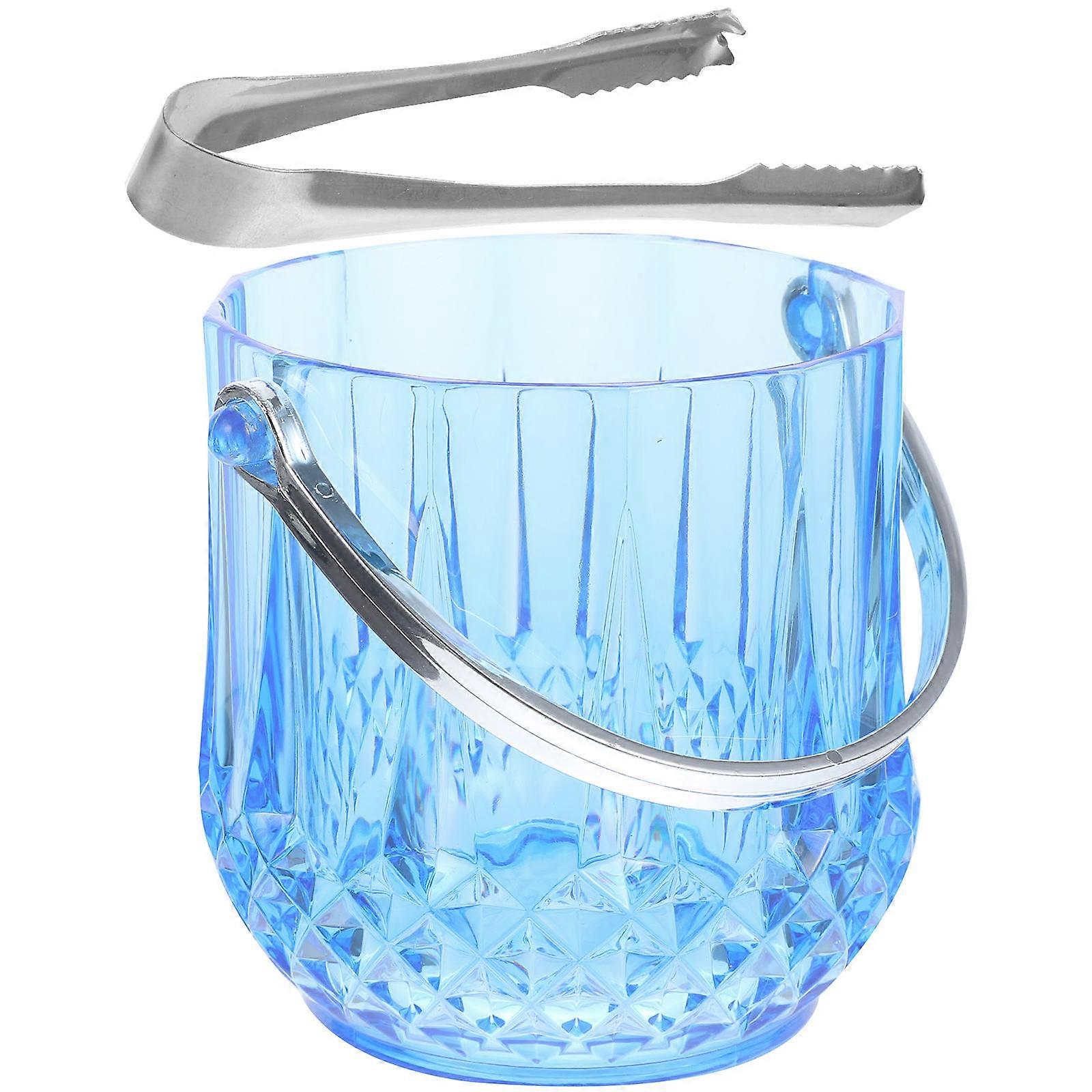 Stainless Steel Tong Ice Handling Bucket 3Pcs Set For Outdoor Events Elegant Design Ice Storage 12.5X12X9CM Size