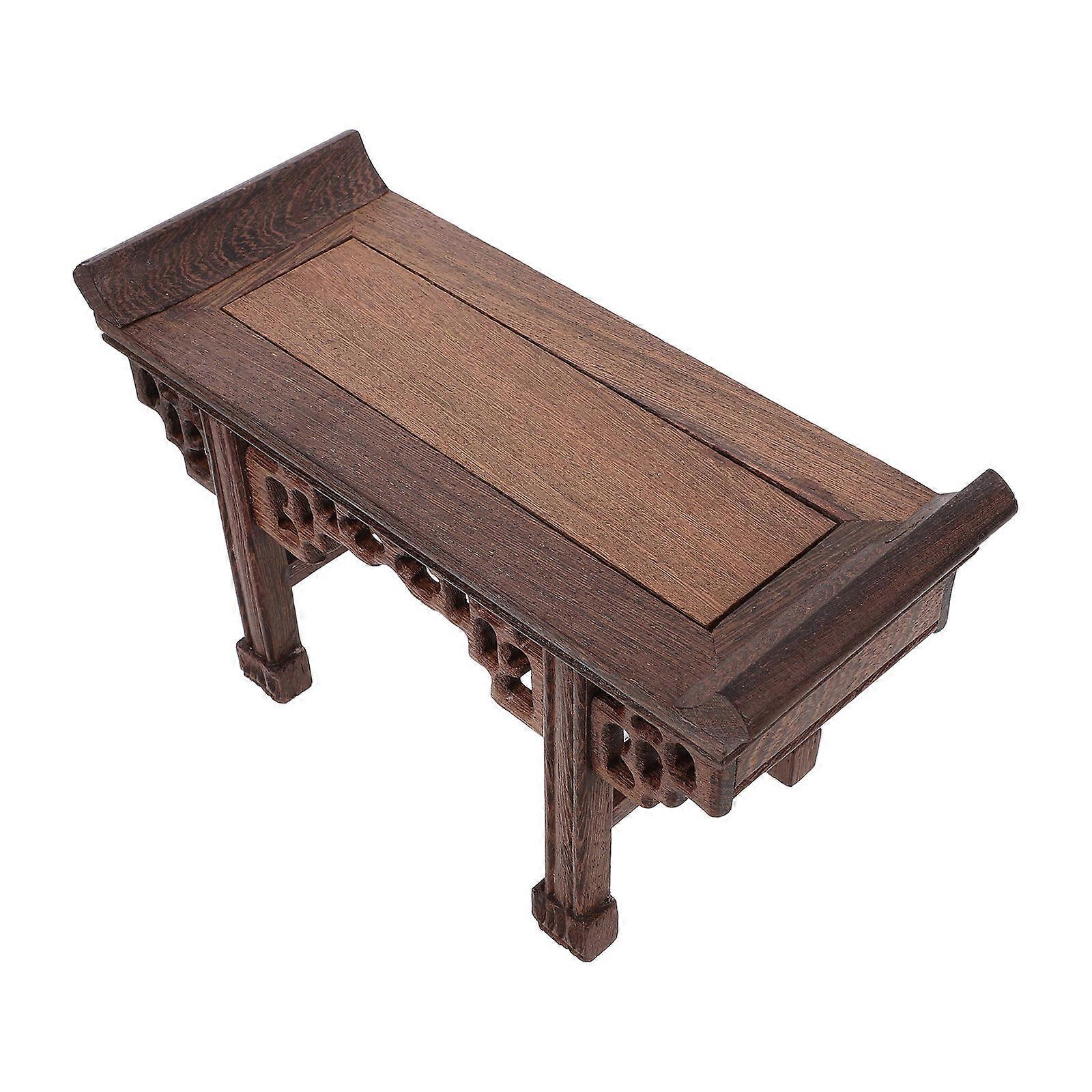 Display Shelves Wood Stand Wood Table Flower Vase Pedestal Table Buddha Statue Display Stand Rectangular Wooden Base Home Use 1Pack