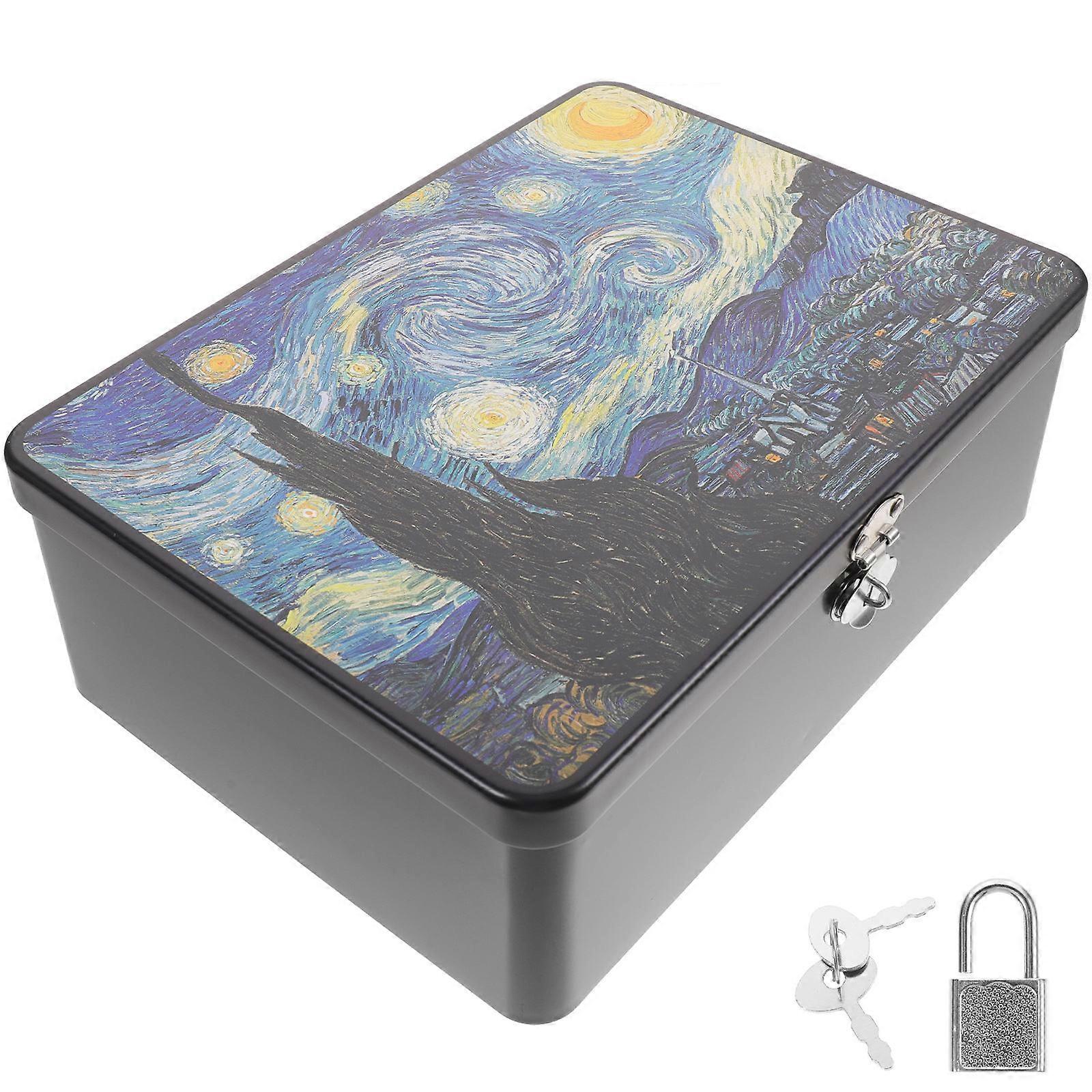 Multi Color Tinplate Storage Box Decorative for Storage 5Pcs with Lock