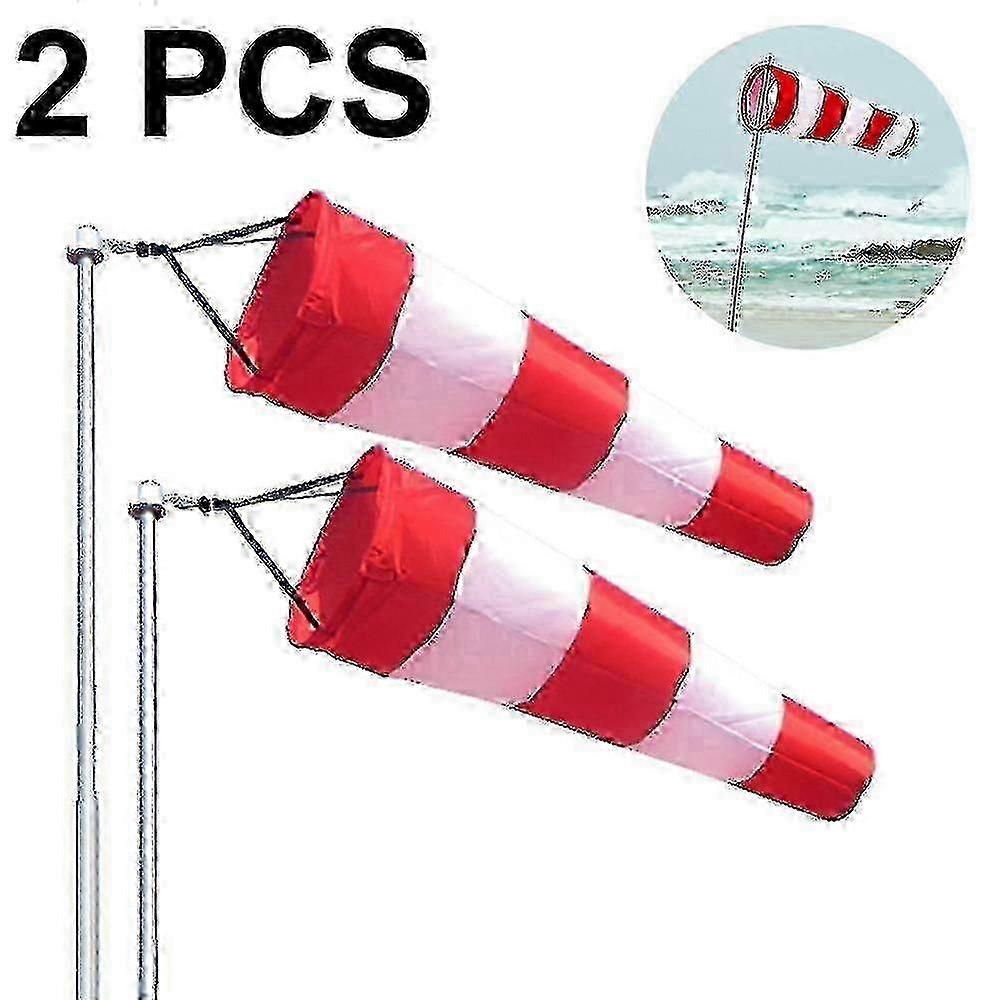 Improved 2-Pack Outdoor Wind Socks - 80cm Ripstop Nylon with Rotating Bracket for Weather Monitoring
