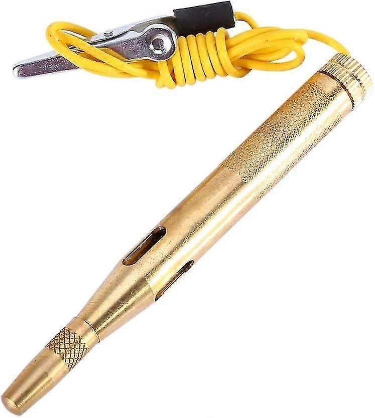 Car Voltage Circuit Tester Car Voltage Copper Circuit Tester Test Pen System Probe Continuity Tester With Cable And Clip (gold) (1pcs)