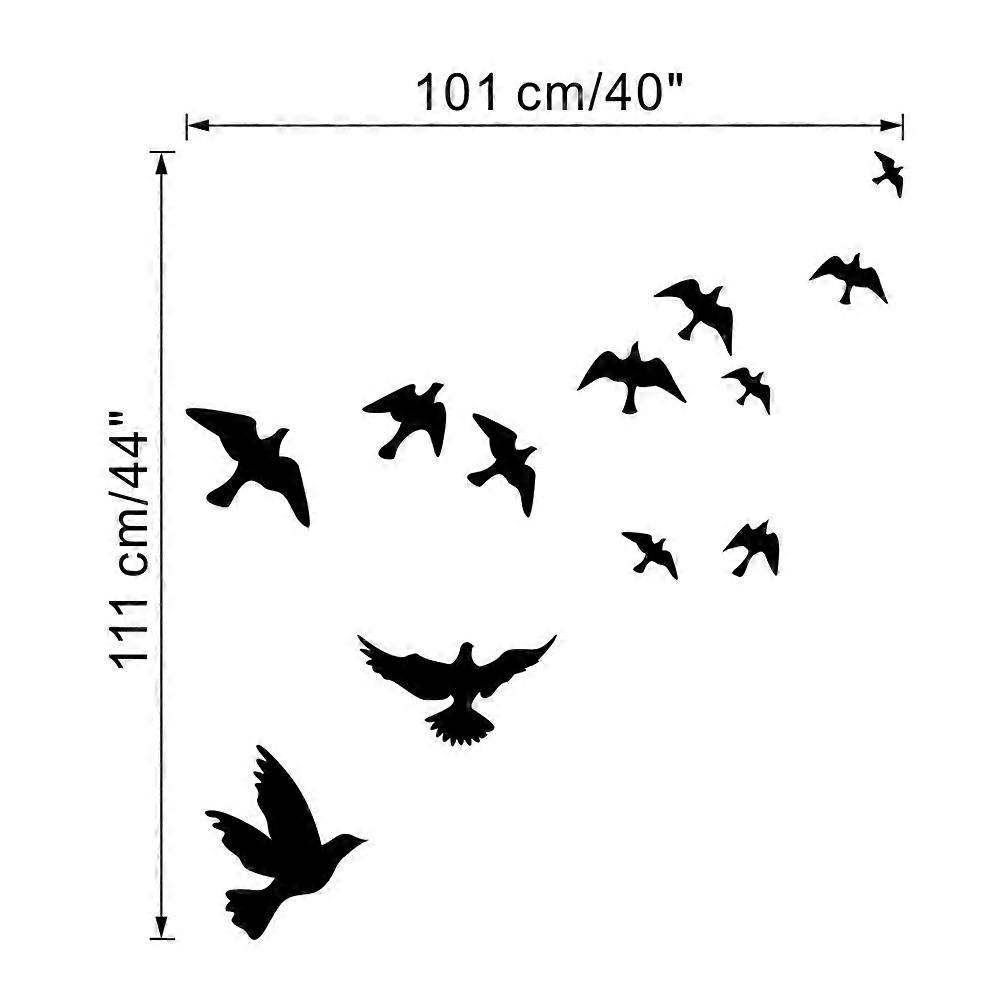 Background Wall Sticker PVC Removable Wall Decal Decor Goose Black