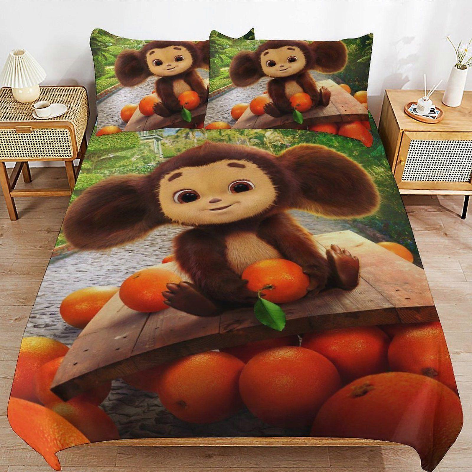 S411 Cheburashka Daily Comfort Soft Durable Zipper Structure Comfortable Fabric Duvet Cover Sets Sleeping Essentials X411