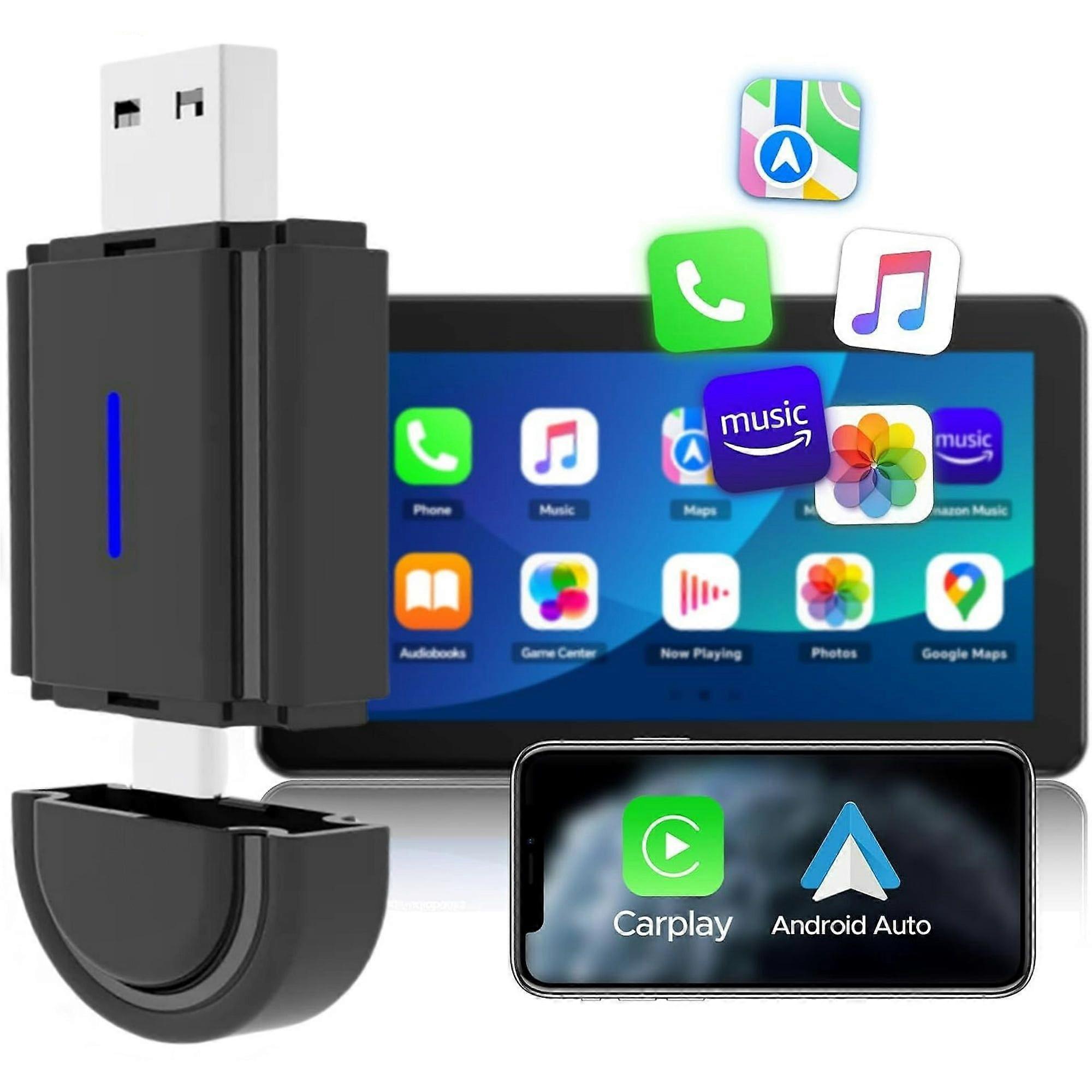2-in-1 Wireless Carplay Adapter for Carplay and Android Auto, Plug and Play, iOS 7.1+ and Android 11+