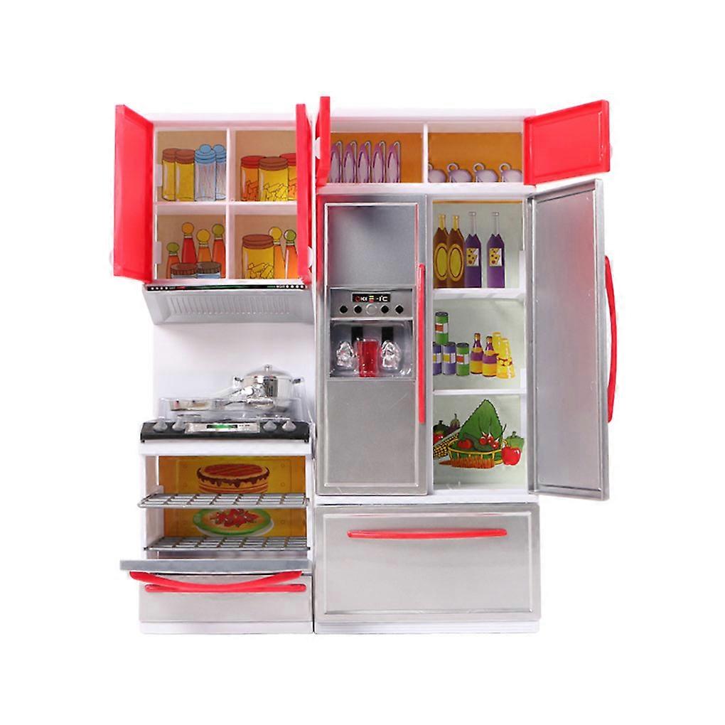 Children Simulation Kitchen Toy Kit Preschool Educational Model Gift Red