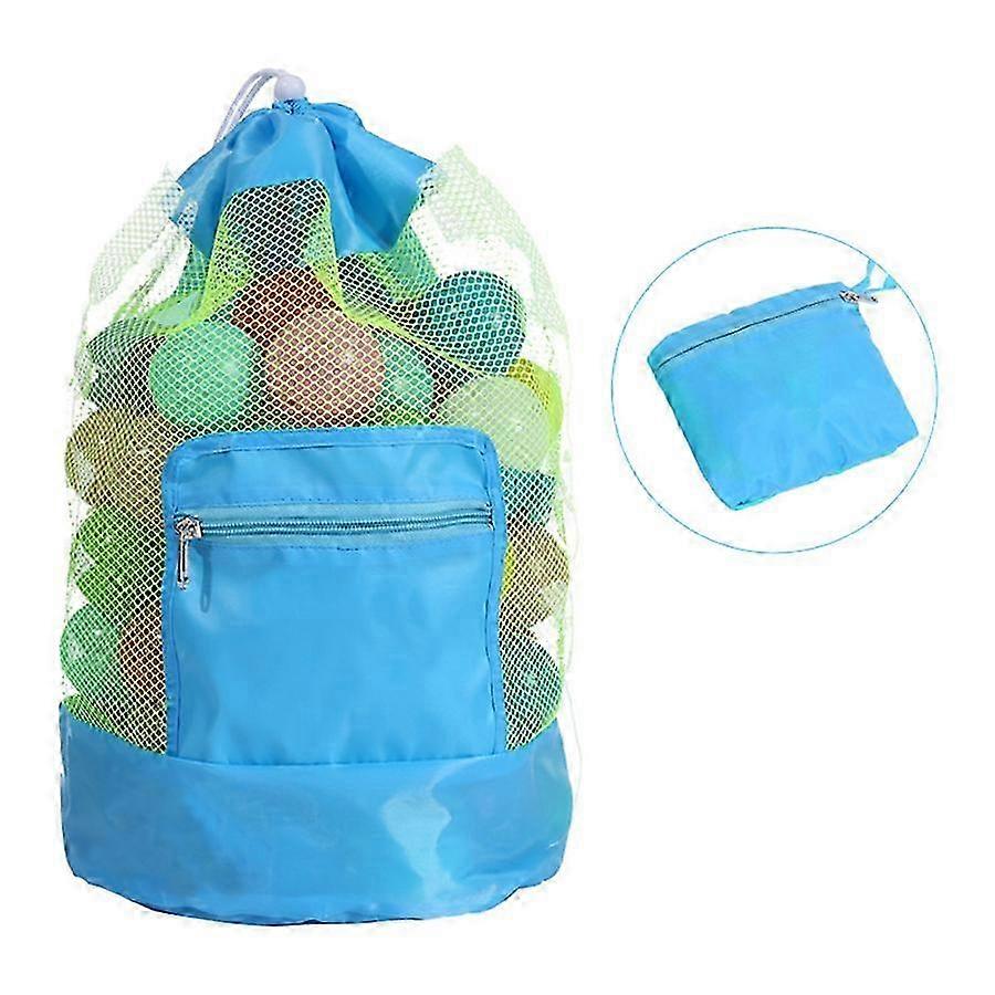Foldable Blue Mesh Toy Bag | Ventilated Design, Sturdy for Beach & Pool 26s