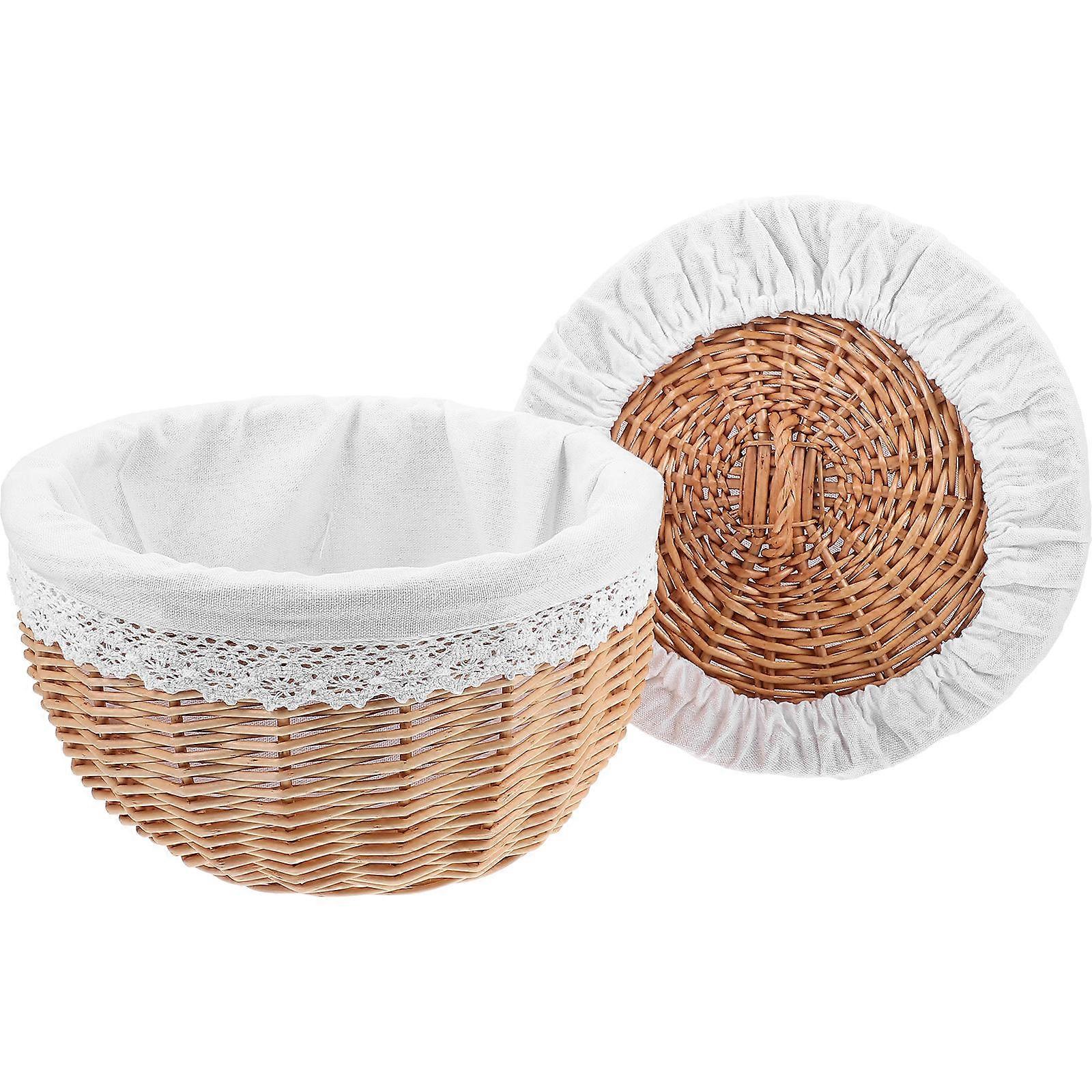 White Wicker Weaving Craft Food Storage Basket for Storage 1Pcs