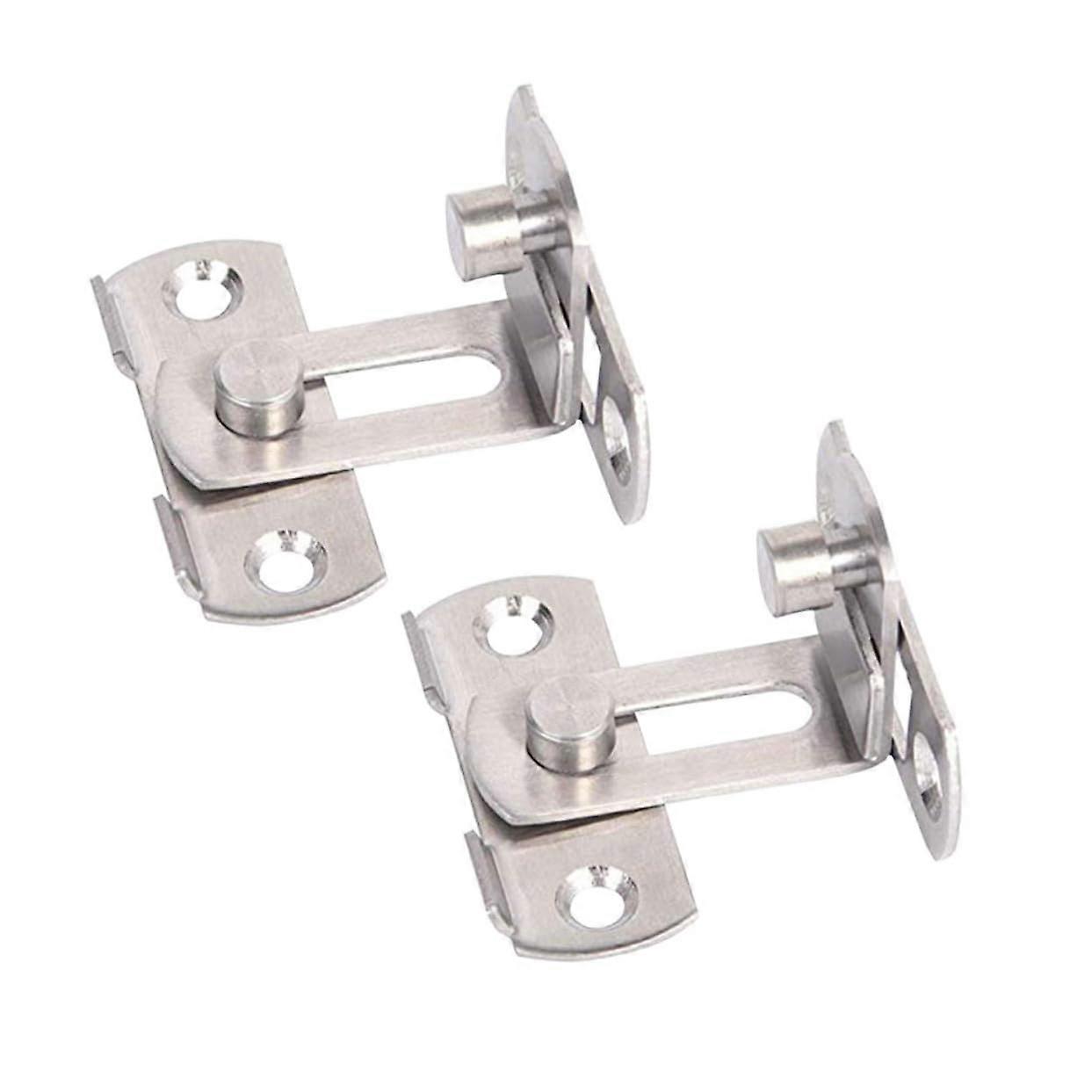 Stainless Steel Right Angle Door Latch Hasp 2 Pack Sliding Lock Buckle Bolt For Doors And Windows Indoor Security Bolts