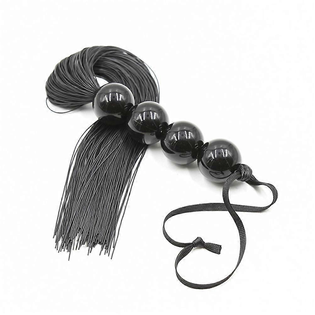 Black Rubber Roleplay Beads Handle for Couples