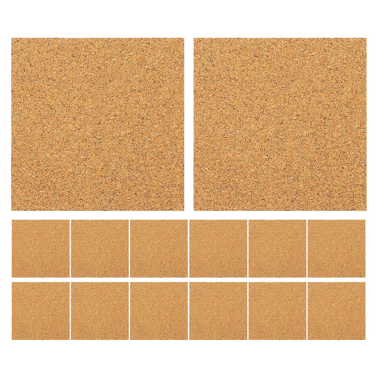 Brown Cork Adhesive Cork Squares for Writable Surface 30Pcs Sheets