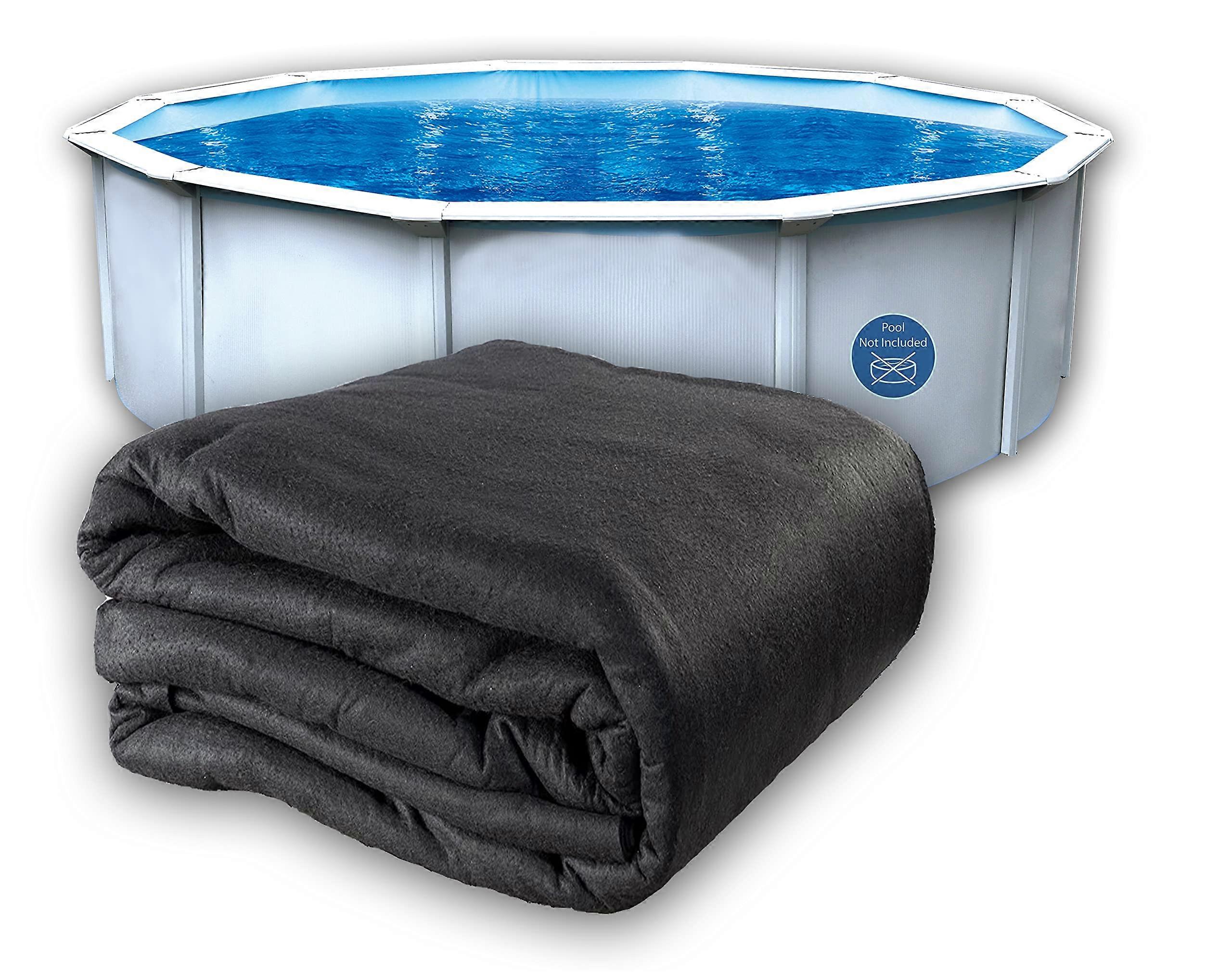 Above Ground Pad 12' Round PunctureResistant Polyester Geotextile, Protects Pool Bottom, Extends Liner Life, Black