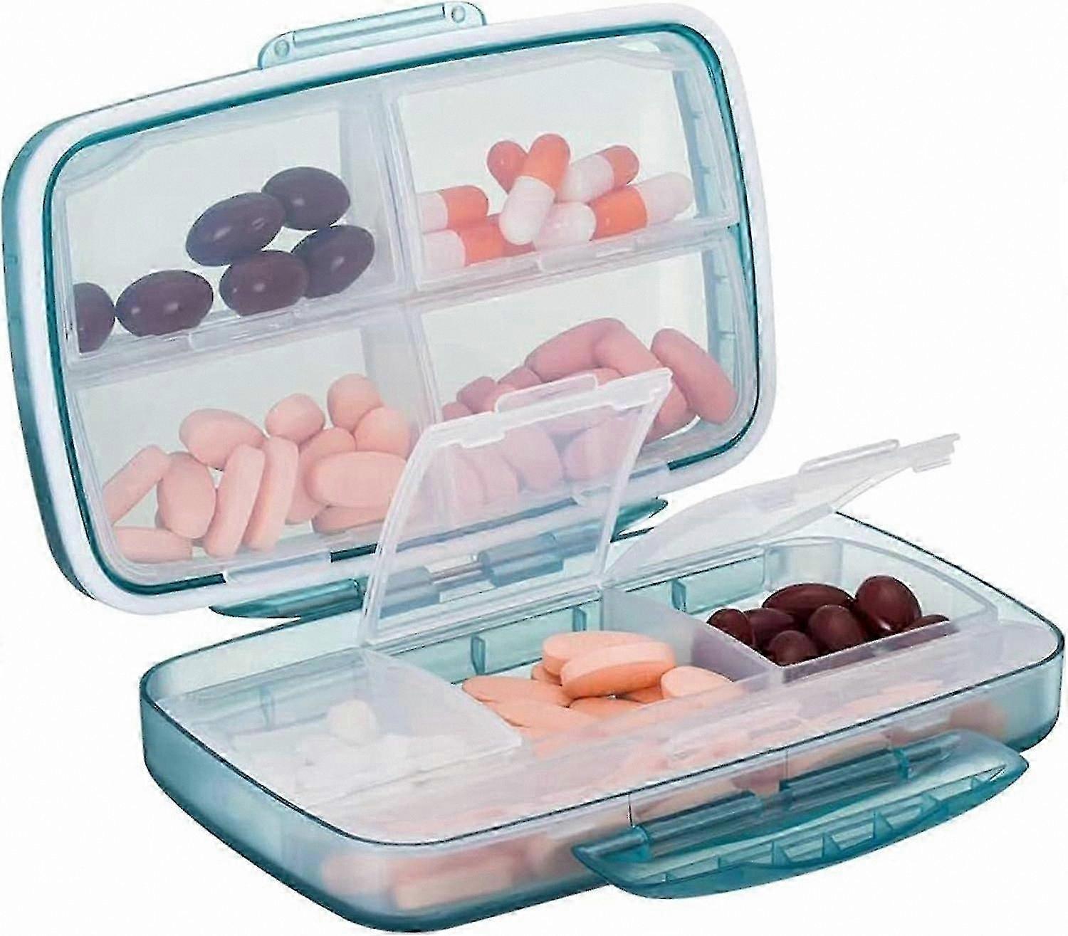 8-Compartment Portable Pill Organizer with Split Function (1 Pack)