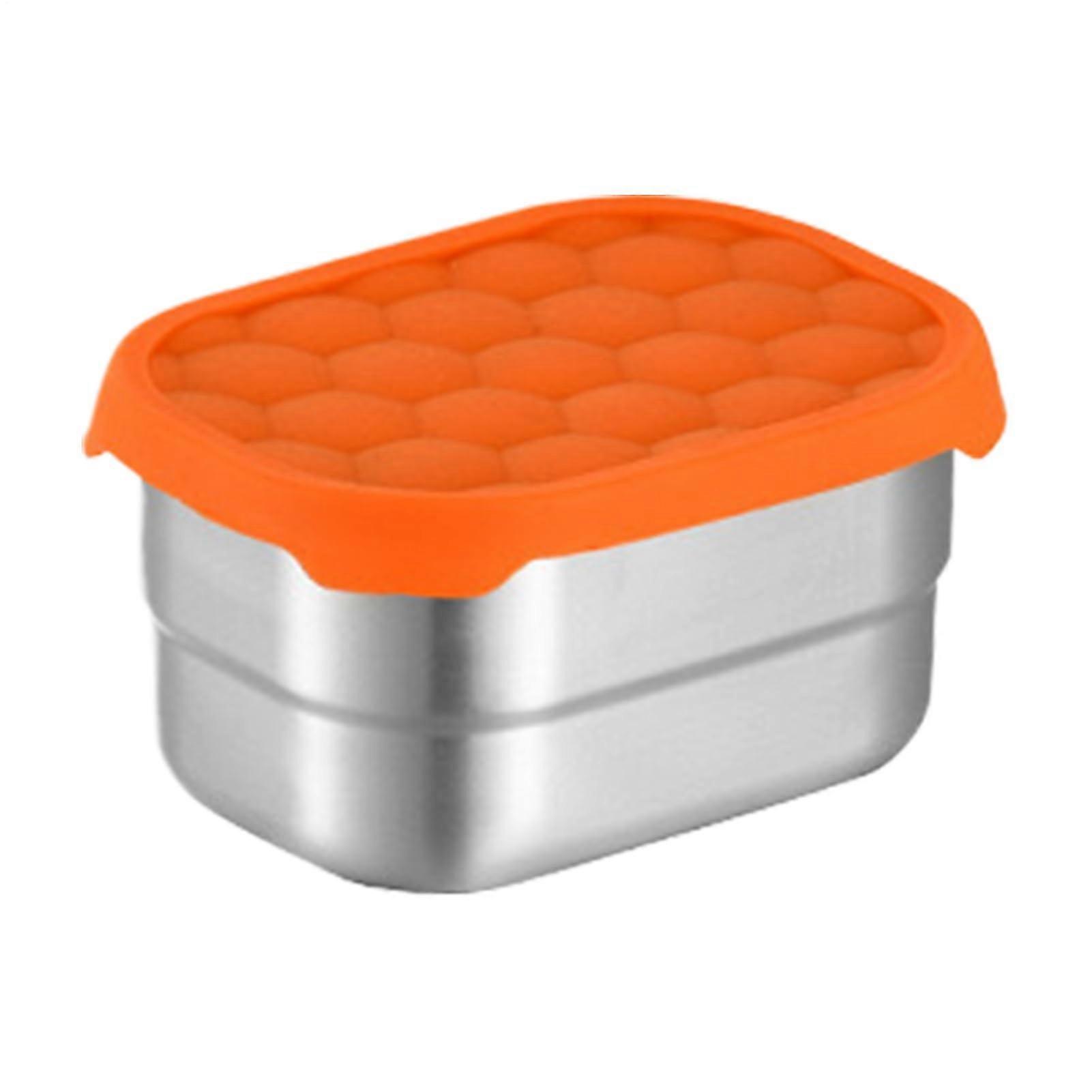 Toddler Snack Containers Stainless Steel Easy Open Stackable Snack Boxes Rectangular 230ml Camping Picnic Travel