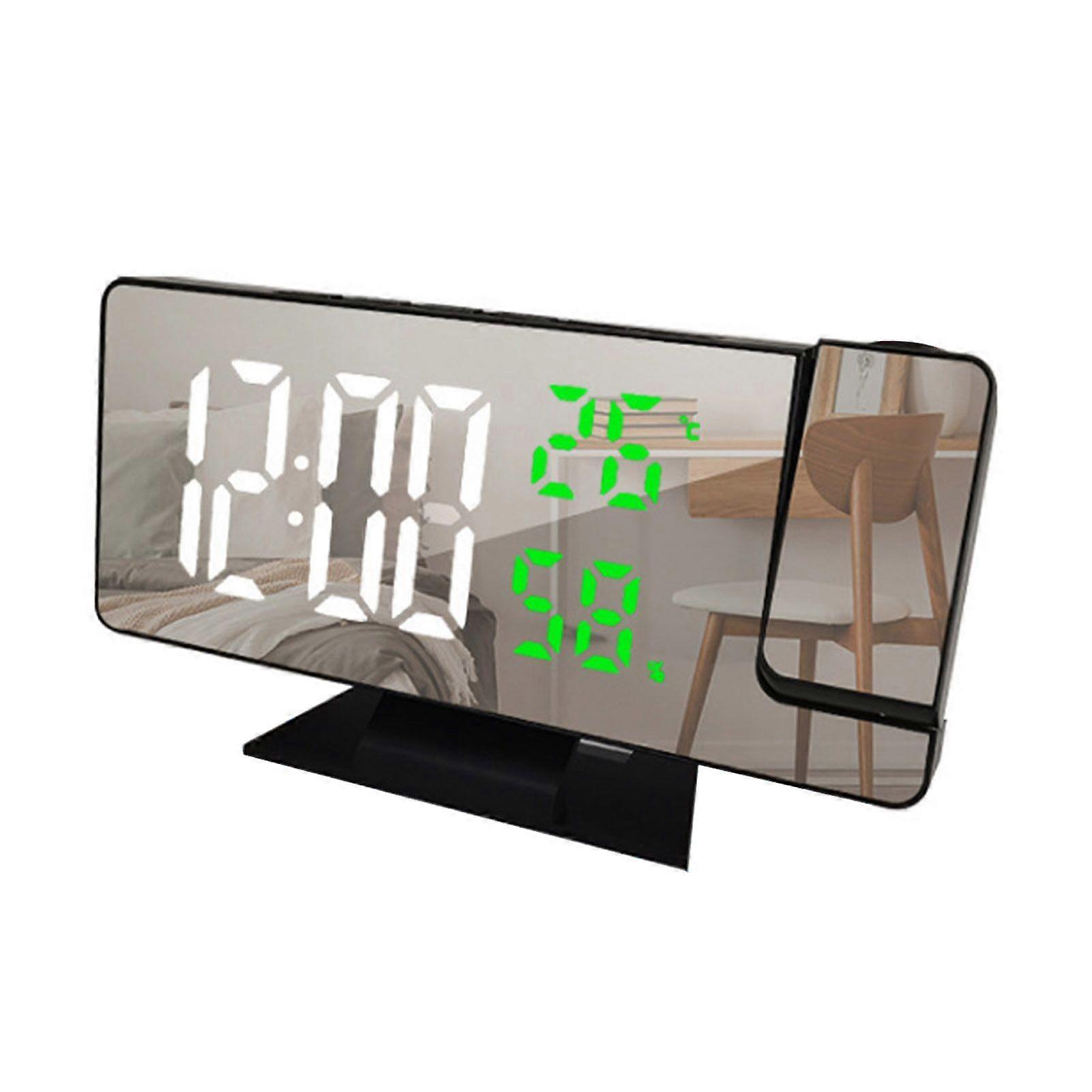 LED Digital Alarm Clock Large Screen Multipurpose 12/24-Hour Format Projector Ceiling Clock with Time Temperature Display