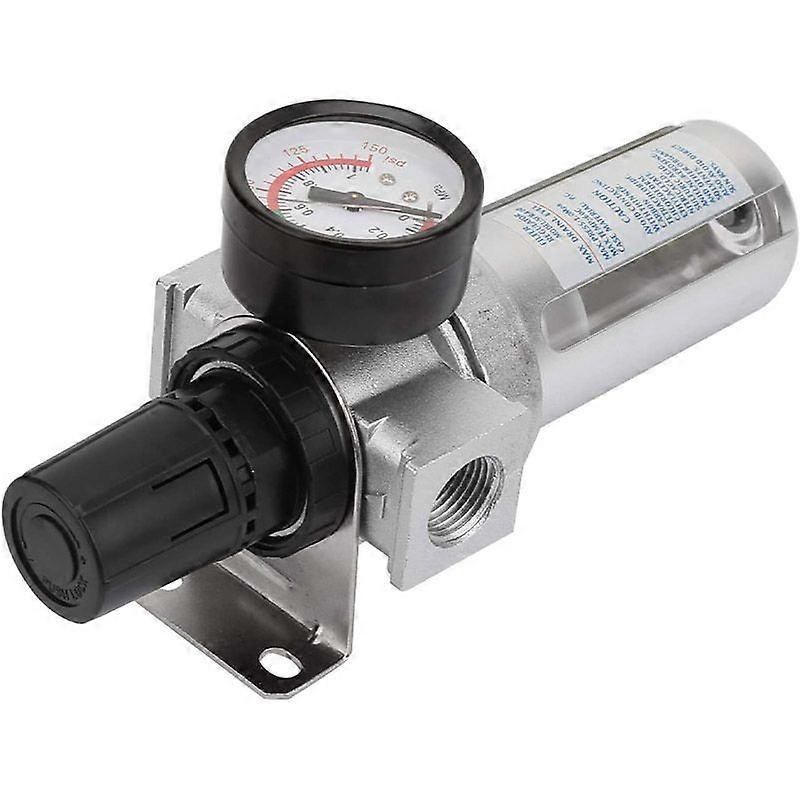 1/2in Air Filter Regulator Air Compressor Moisture Water Trap Air Tool Parts For Bracket Gauge Auto Drain With Mount Connection