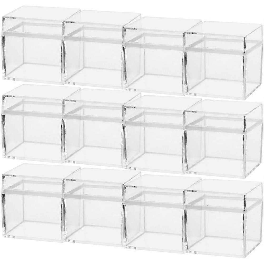 12pcs Square Candy Boxes Candy Cases Clear Candy Holders Candy Packing Boxes 25-26s