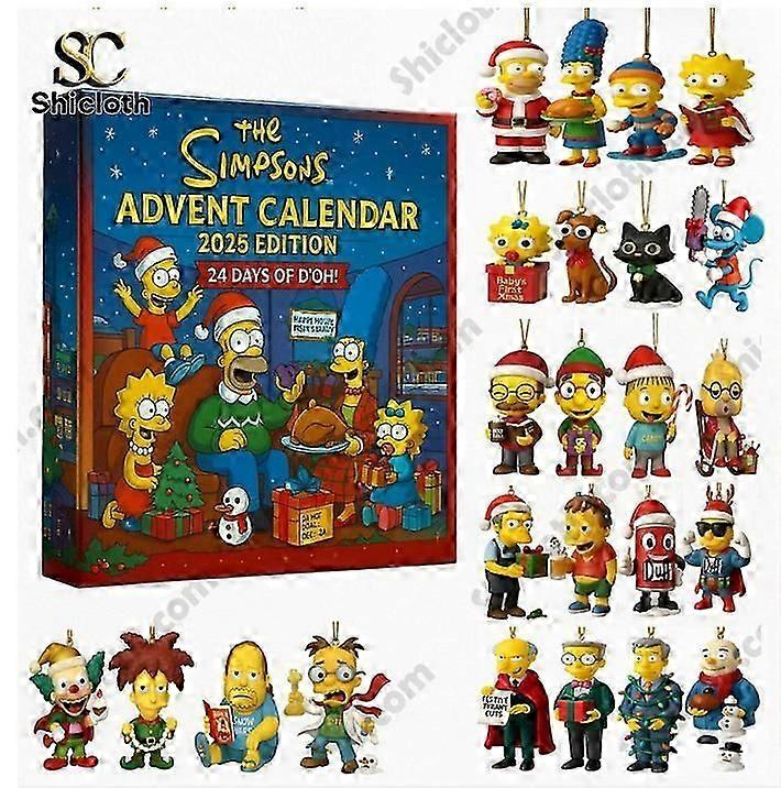 2025 Simpsons Advent Julklappslåda Julgransdekoration Akrylhänge