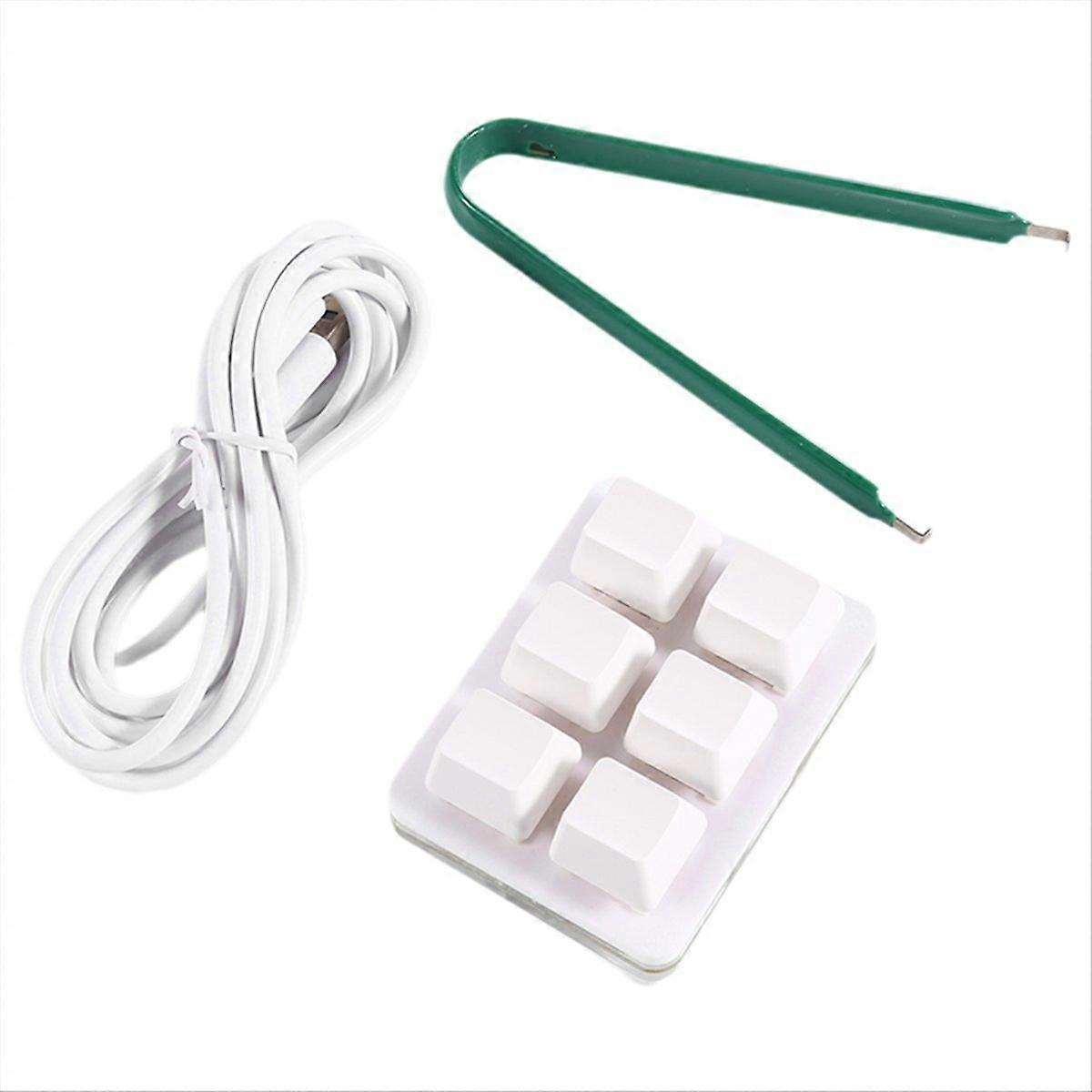 6 Key Customizable Shortcut Keyboard White