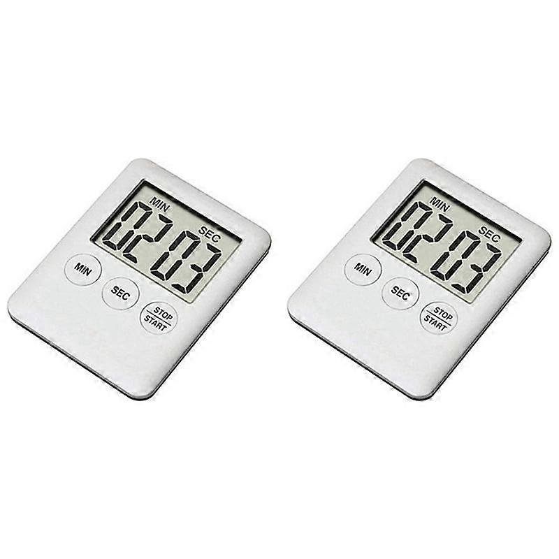 2X LED Digital Kitchen Electronic Timer Countdown Medication Reminder Kitchen Timer Portable