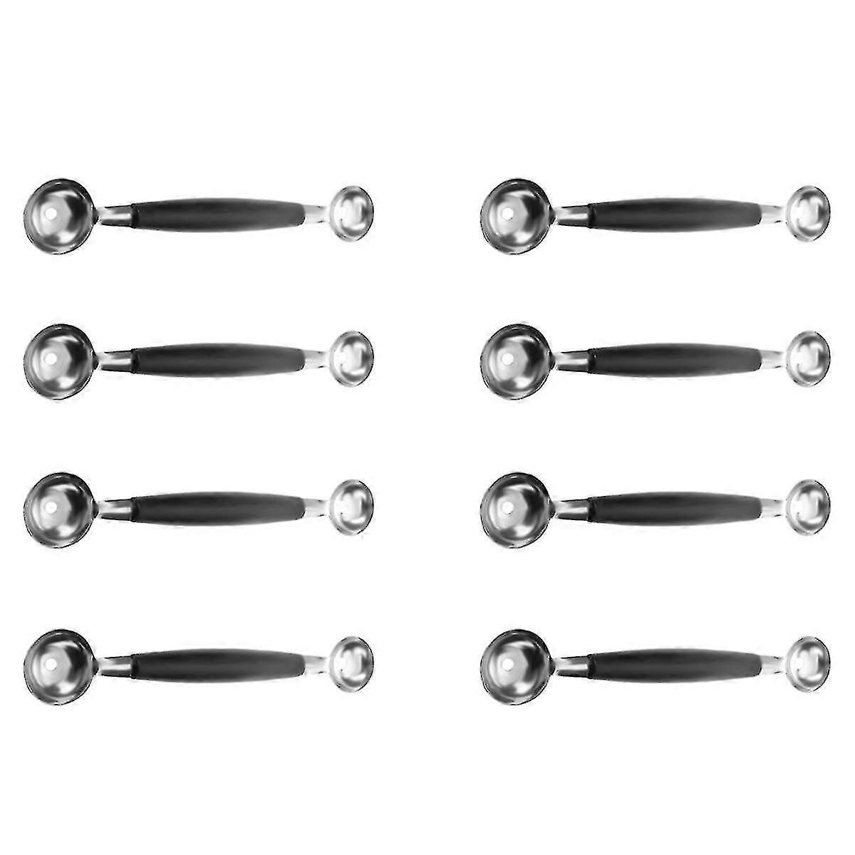 8x Double Ended Headed Fruit Icecream Ball Spoon Melon Baller Parisienne Scoop 30mm