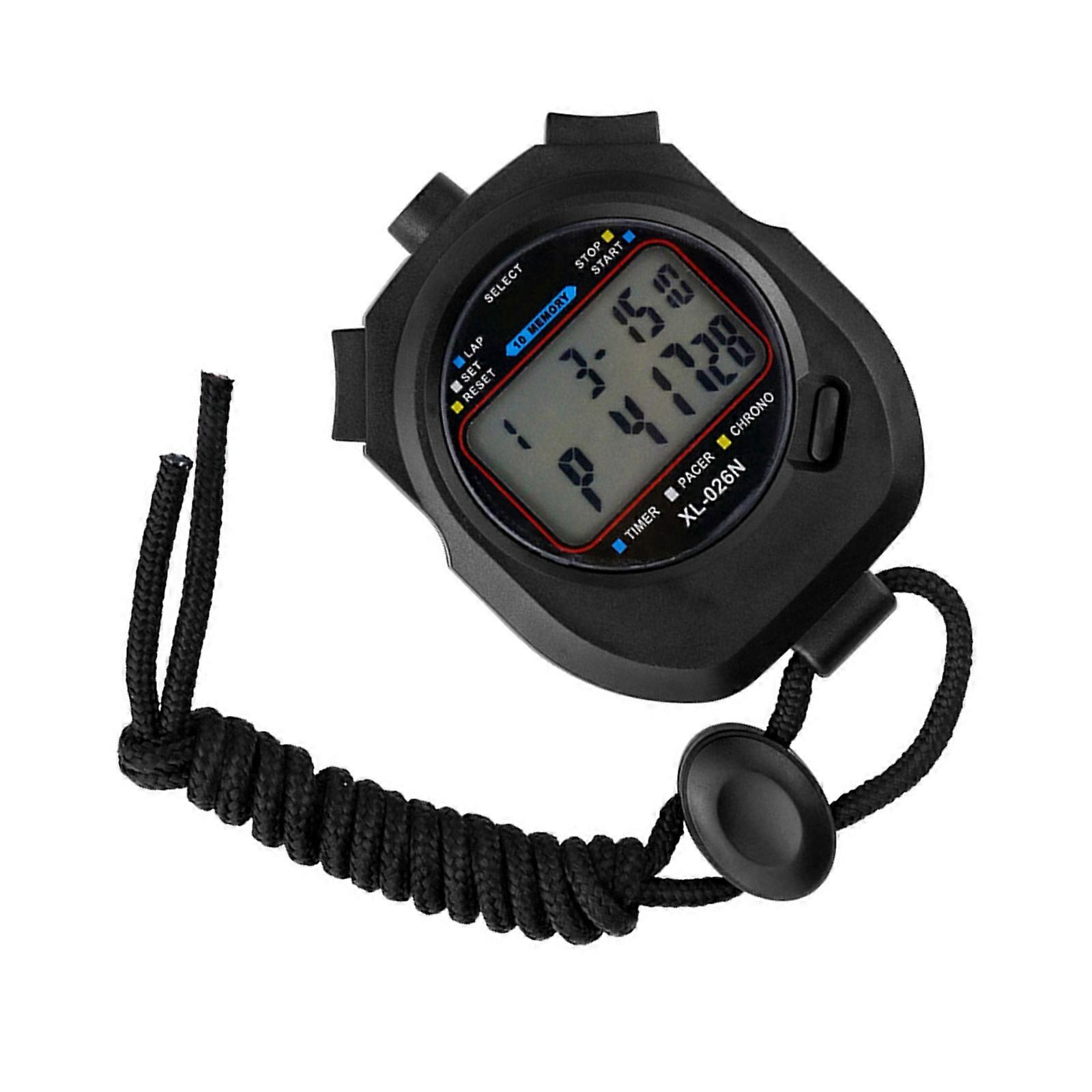 Athletic Stopwatches with Double Display Panel 10 Split Memory Lightweight Waterproof Design for Outdoor Exercise Timing Multicolor