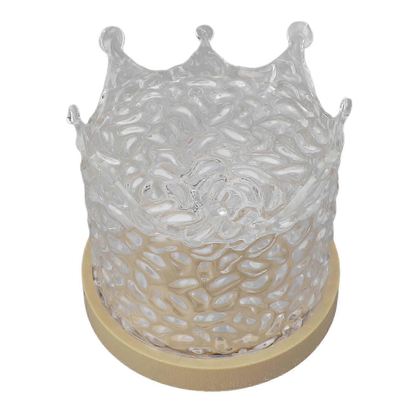 Remote Control LED Wave Night Light - USB Powered RGBW Rotating Water Ripple Effect Lamp