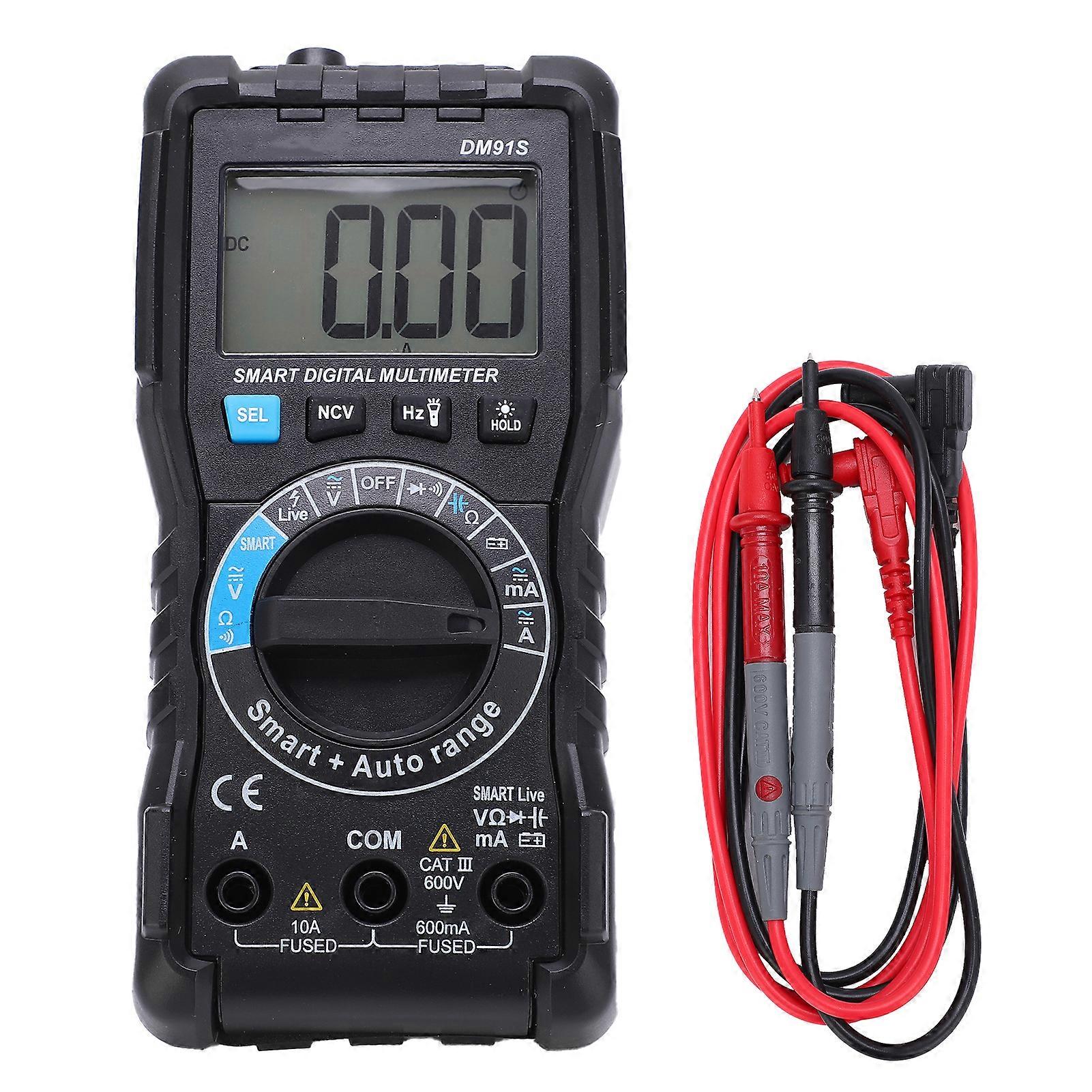DM91S Manual Auto Ranging Digital Multimeter Multifunctional High Accuracy Mini Multimeter 600V/10A