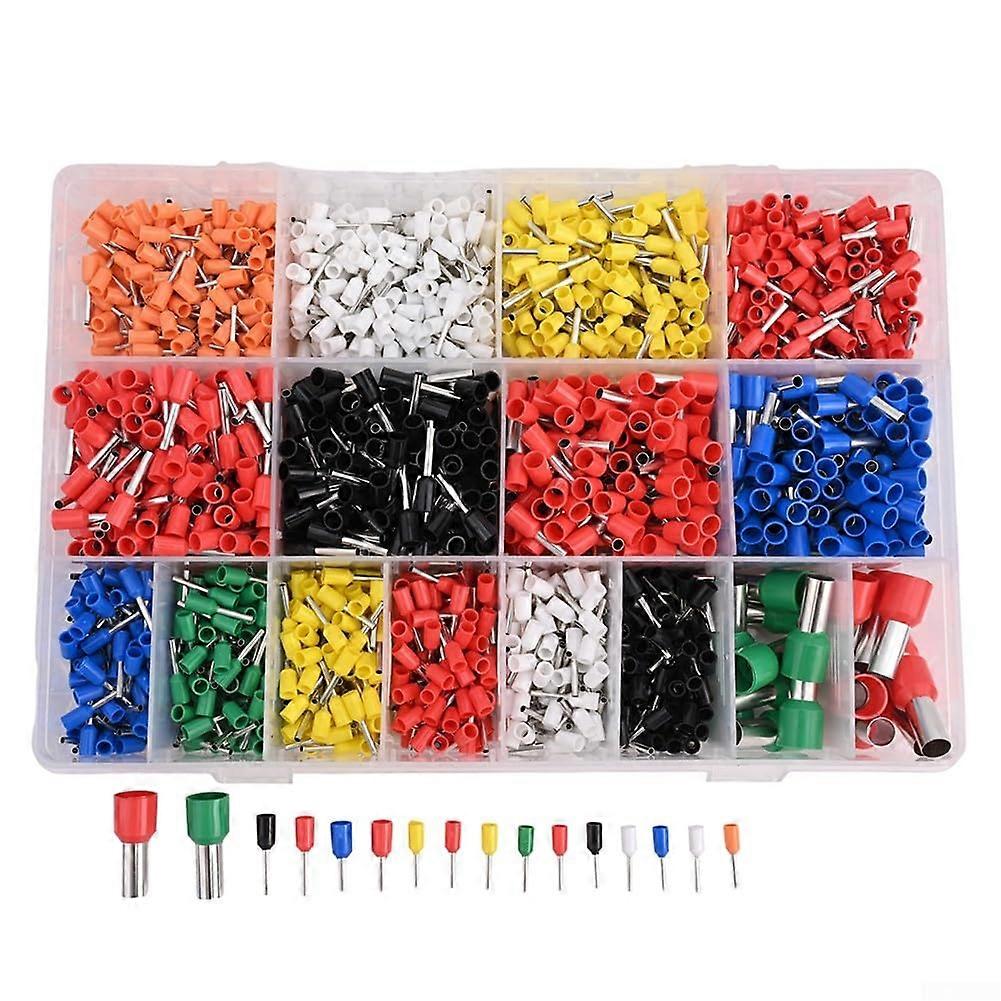 Tubular Terminal Block Set 2120 PCS, ColdPressed Copper Terminals for Electrical and Industrial Wiring