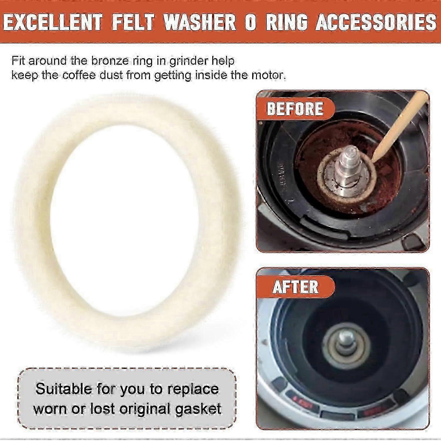 Replacement Gaskets For Espresso Machines Easy To Carry Easy To Install And Remove Round Soft Felt Washer Replacement Wool Ring Accessories
