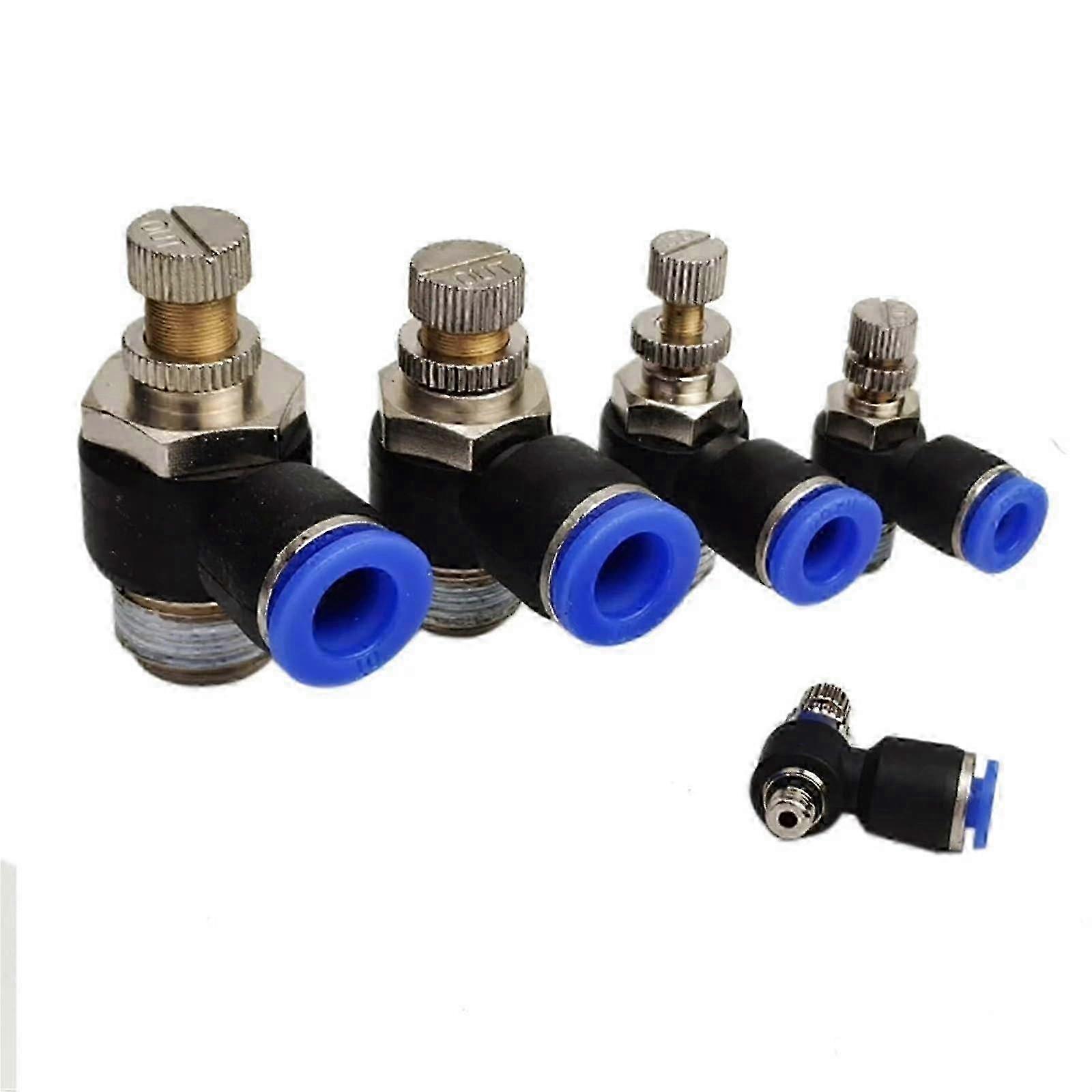 SL Type Fast Connection Pneumatic Fitting 4 6 8 10 12mm Thread M5 1/8 1/4 3/8 1/2 Inch Air Speed Regulating Throttle Valve 1Pcs(SL1003)