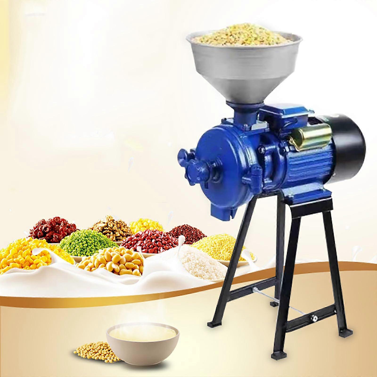Electric Grain Mill For Wet And Dry Cereals, Adjustable Fineness, Adjustable Feed Rate, Washable Design