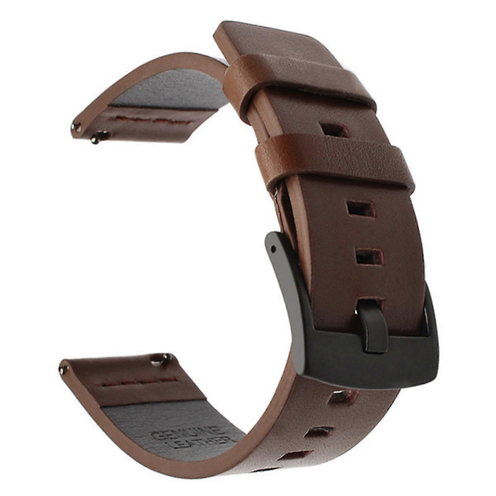 Leather Watch Strap 20mm Brown Easy Install Multiple Lengths