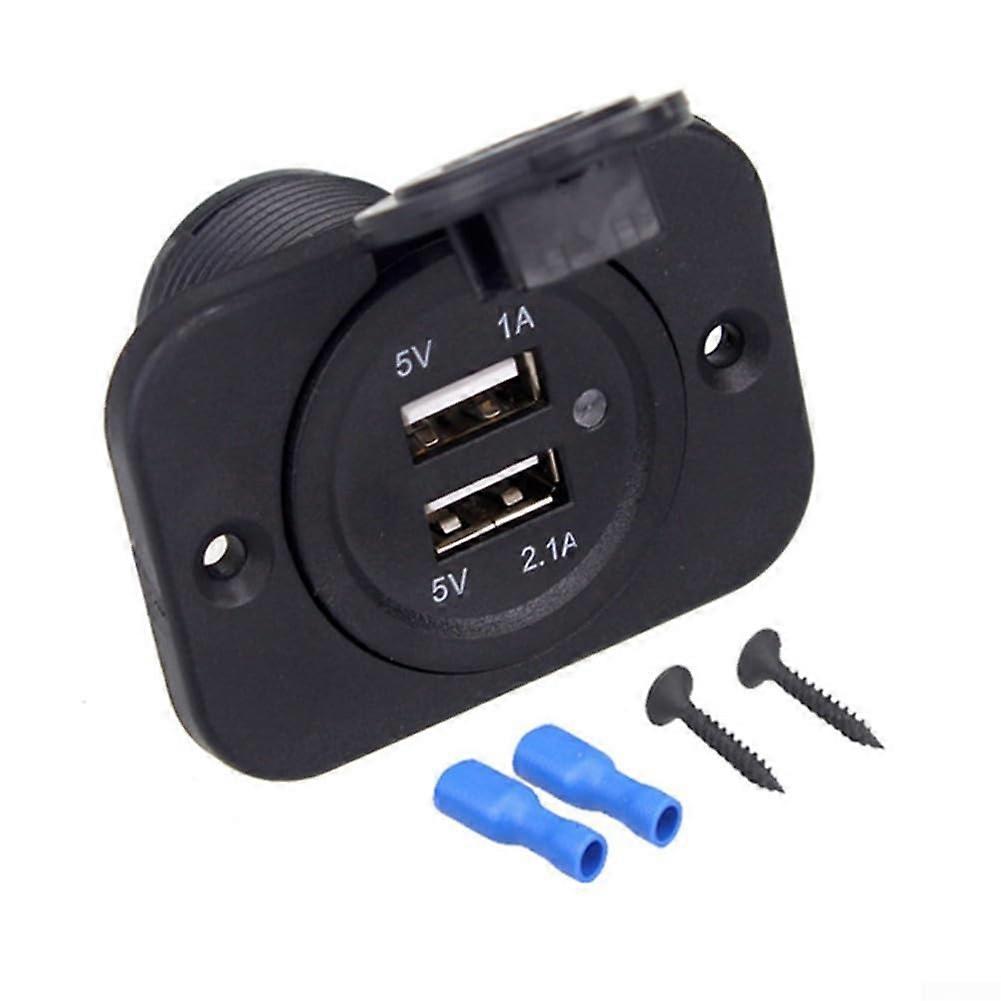 Dual USB Charger Socket 12V 3.1A Waterproof with LED Indicator for Car Motorcycle Boat RV SUV Marine