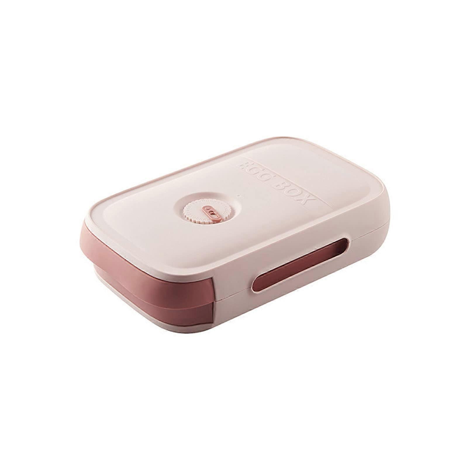 Fridge Egg Storage Box with Lid, Stackable Drawer Organizer for 1820 Eggs, Automatic Roll, Pink