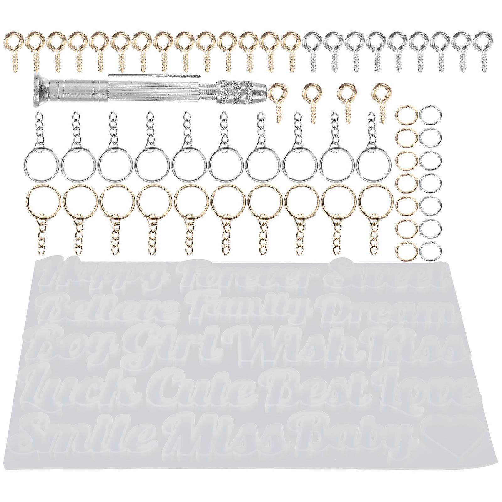 DIY Alphabet Resin Mold Silicone Set for Keychain Pendant Crafting