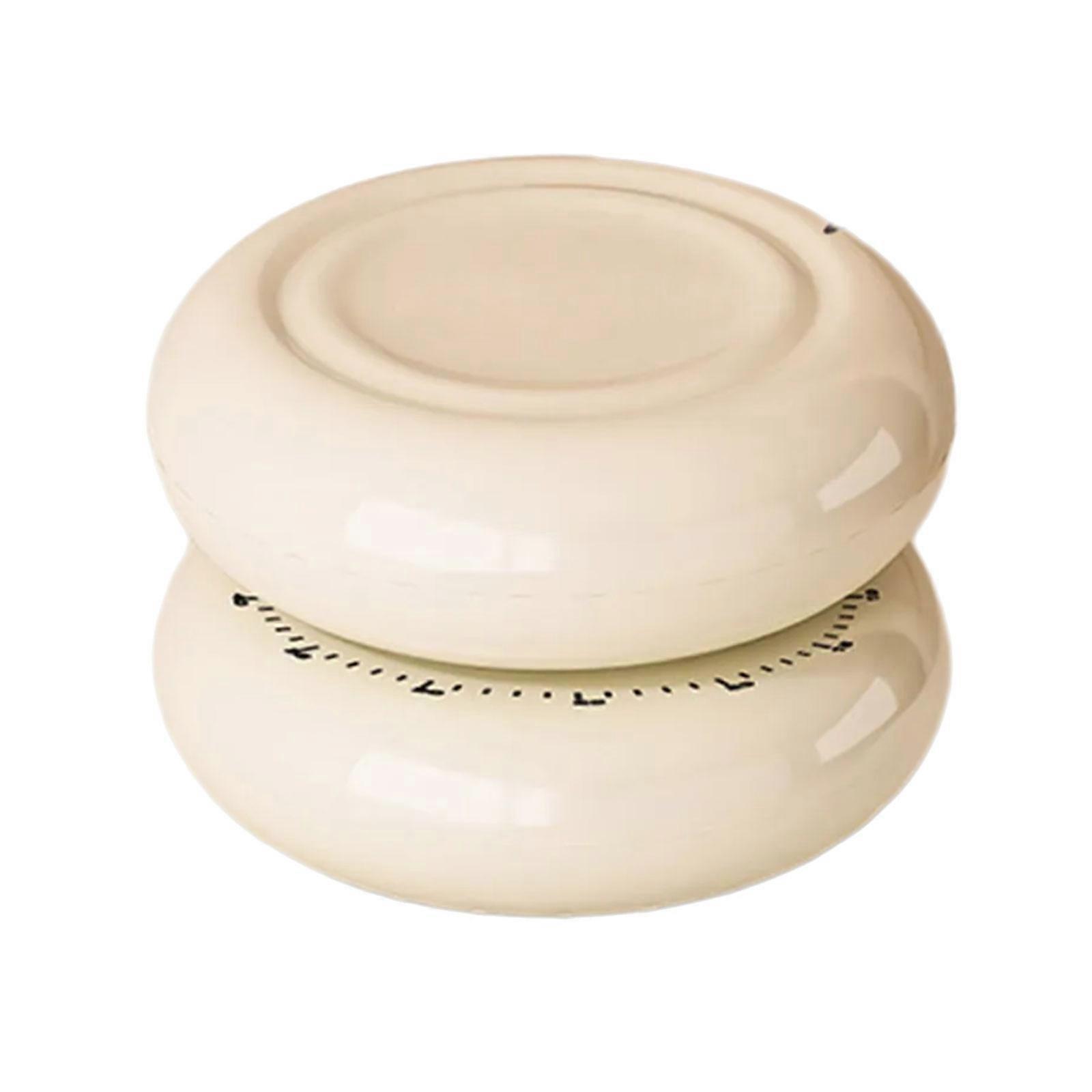 Modern Aesthetic Magnetic Kitchen Timer Mechanical Time Management Tool For Refrigerator Cooking Baking Use  White