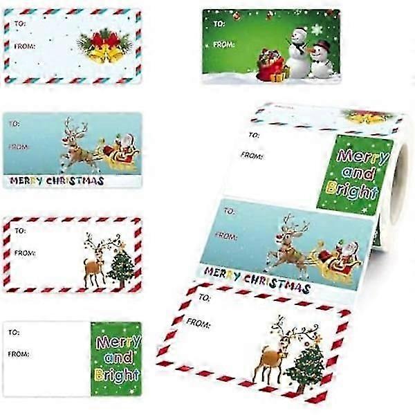 Christmas Gift Tags Christmas Gifts Stickers Self-Adhesive Christmas Gift Labels Santa Claus Wrapping