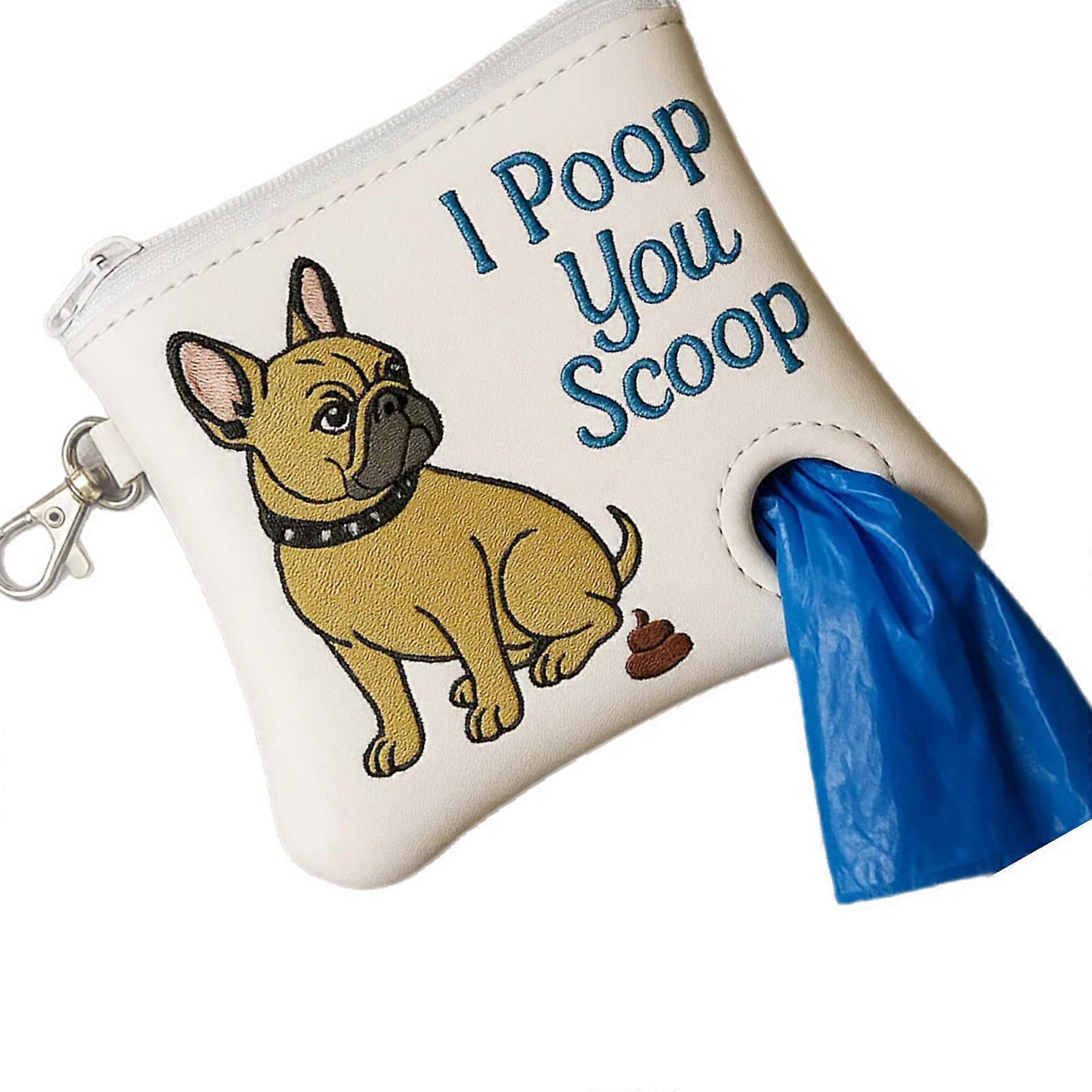 Portable Bulldog Waste Bag Pack Pouches With Multiple Compartments Convenient for Treats Keys And Poop Scoopers Multicolor