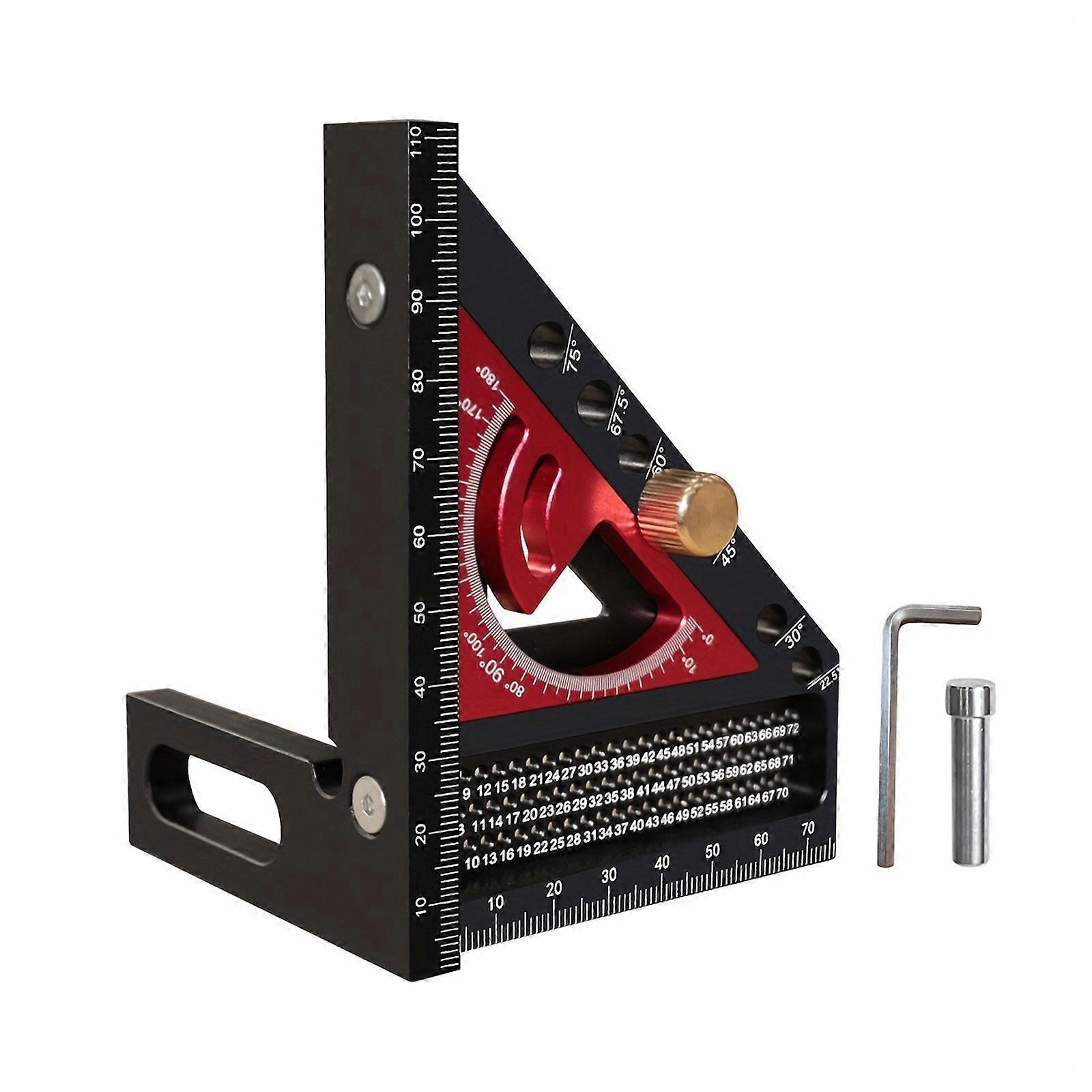 Multifunction Aluminum Alloy Carpentry Square Ruler Set Upgraded Design With Nonslip Surfaces For Precise Marking Tasks Multicolor