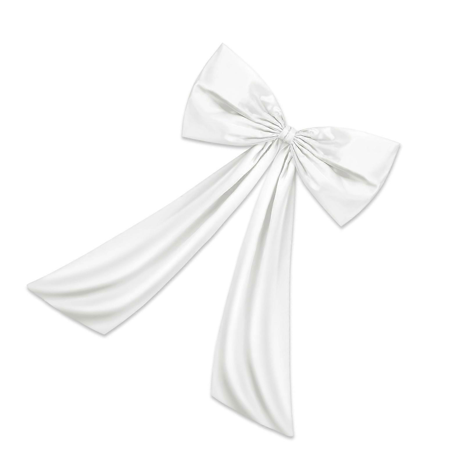 Soft Celebration Bows Ornament Available In Elegant Color For Event Theme Matching Backdrop Wall Decoration  White